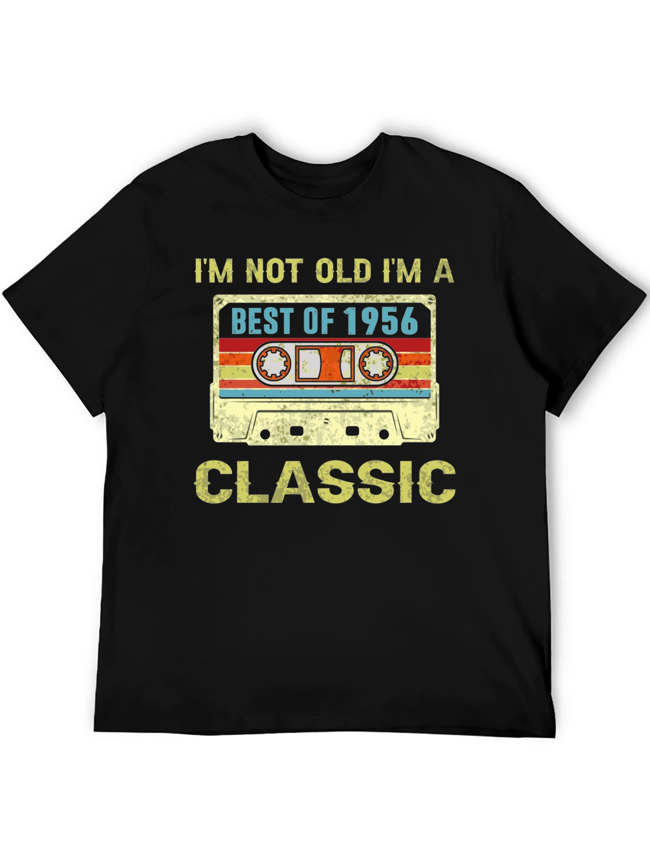 Black Best of 1956 Classic Cassette T-Shirt view 5