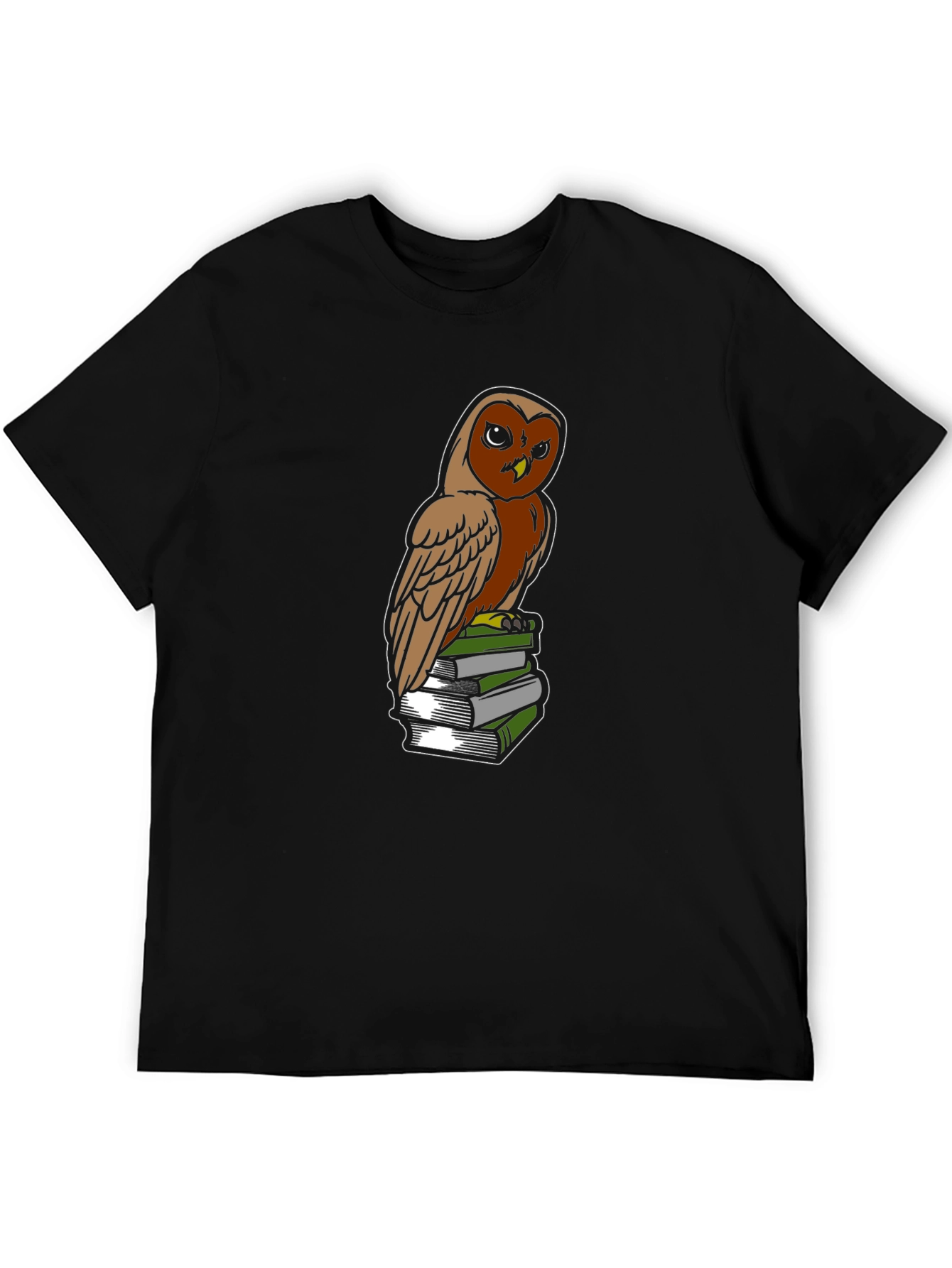 Black Owl on Books Graphic Tee - Smart & Stylish view 5