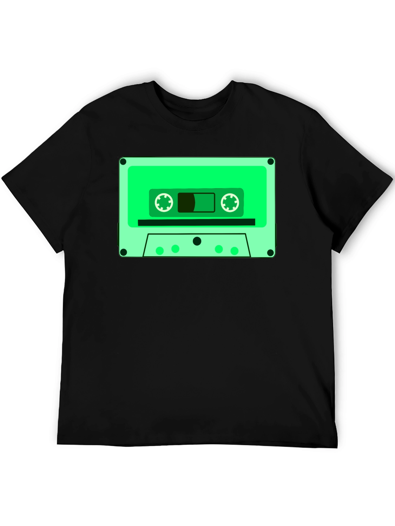 Black Retro Cassette Tape Graphic T-Shirt view 5