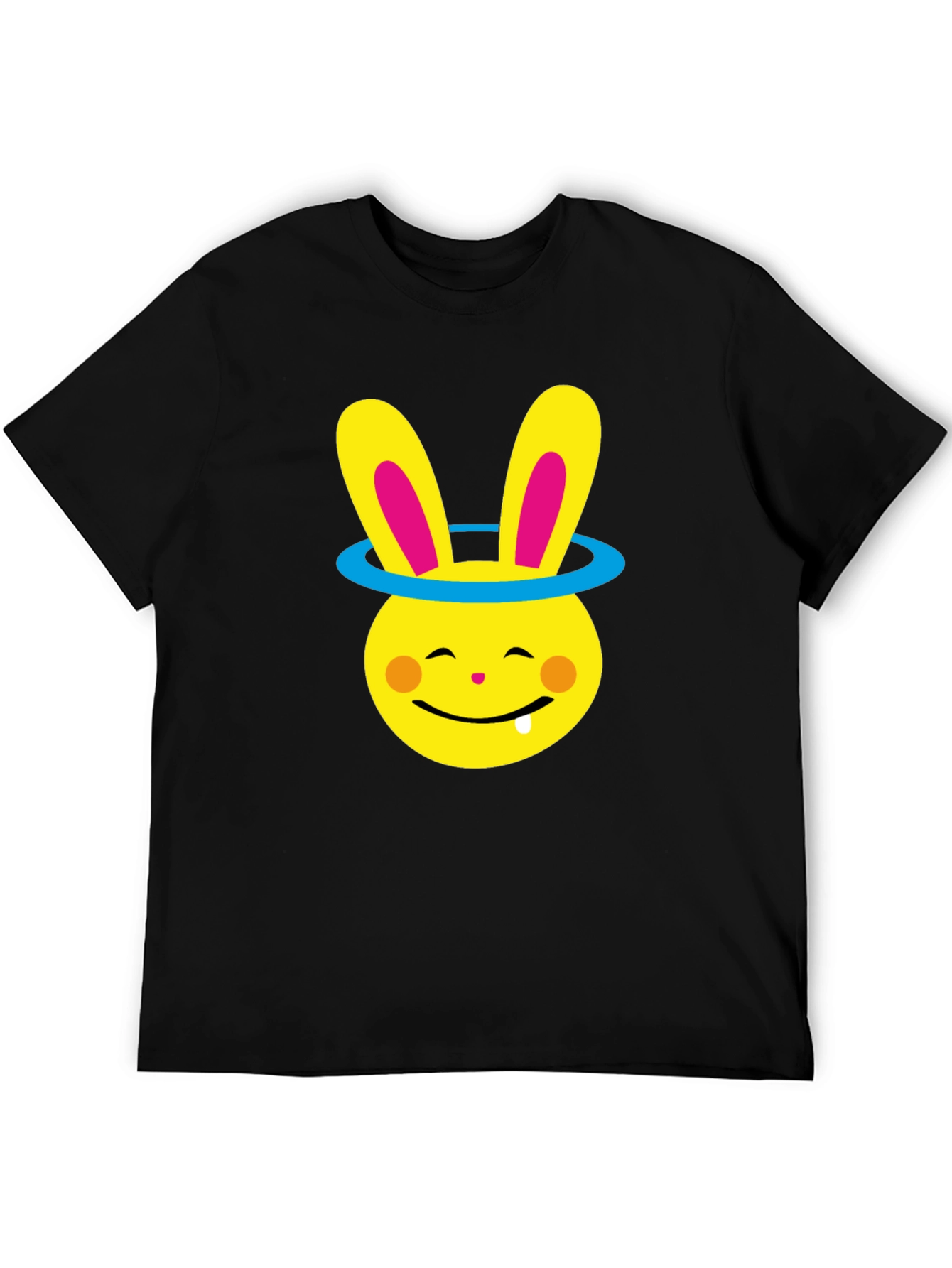 Black Funny Bunny Halo Graphic Tee - Soft Cotton Blend view 5
