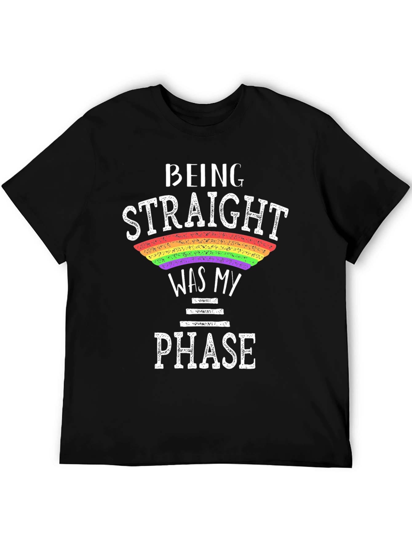Black Being Straight Was My Phase LGBTQ+ T-Shirt view 5