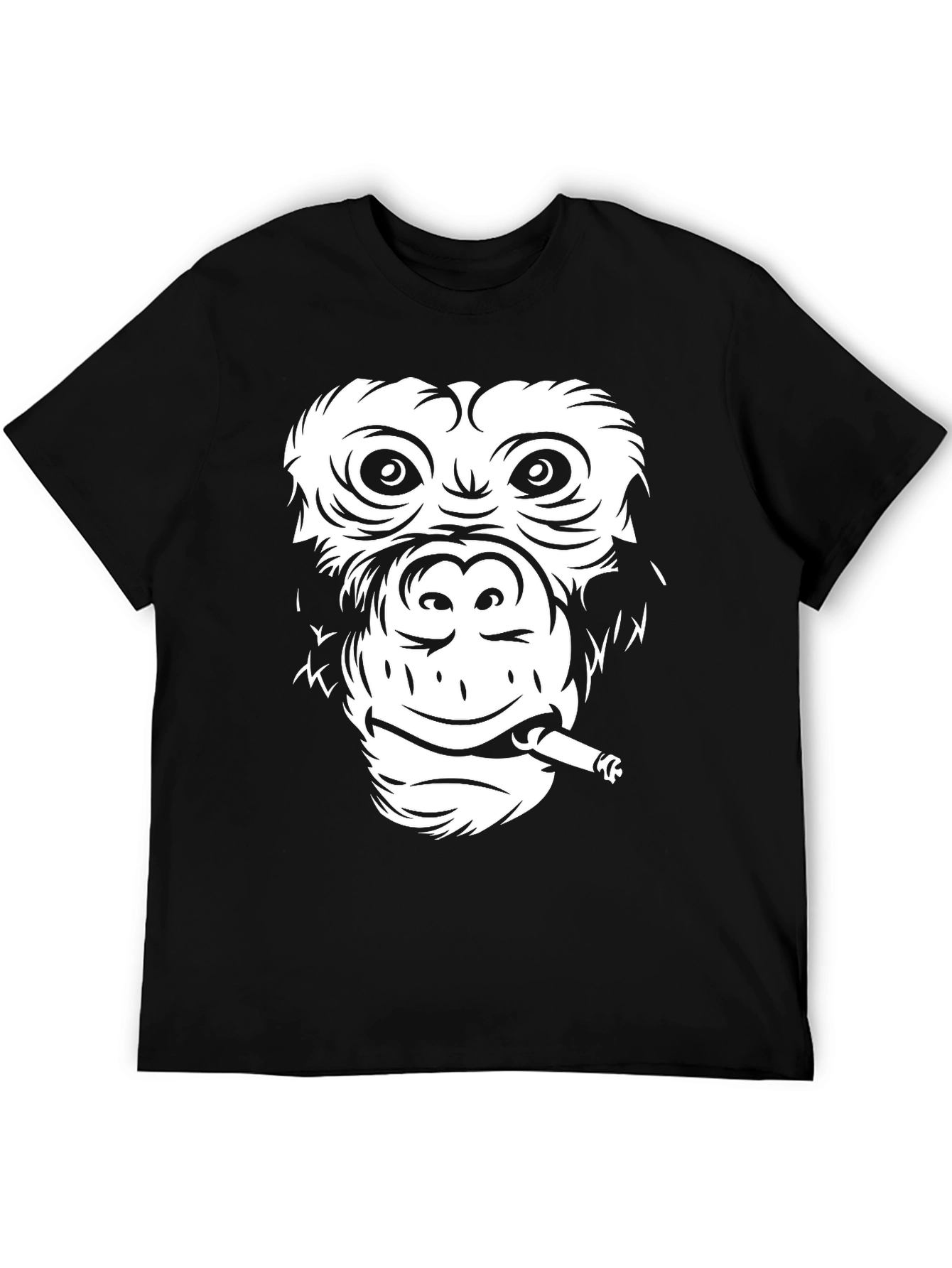Black Cool Monkey Graphic Tee - Black Unisex T-Shirt view 5