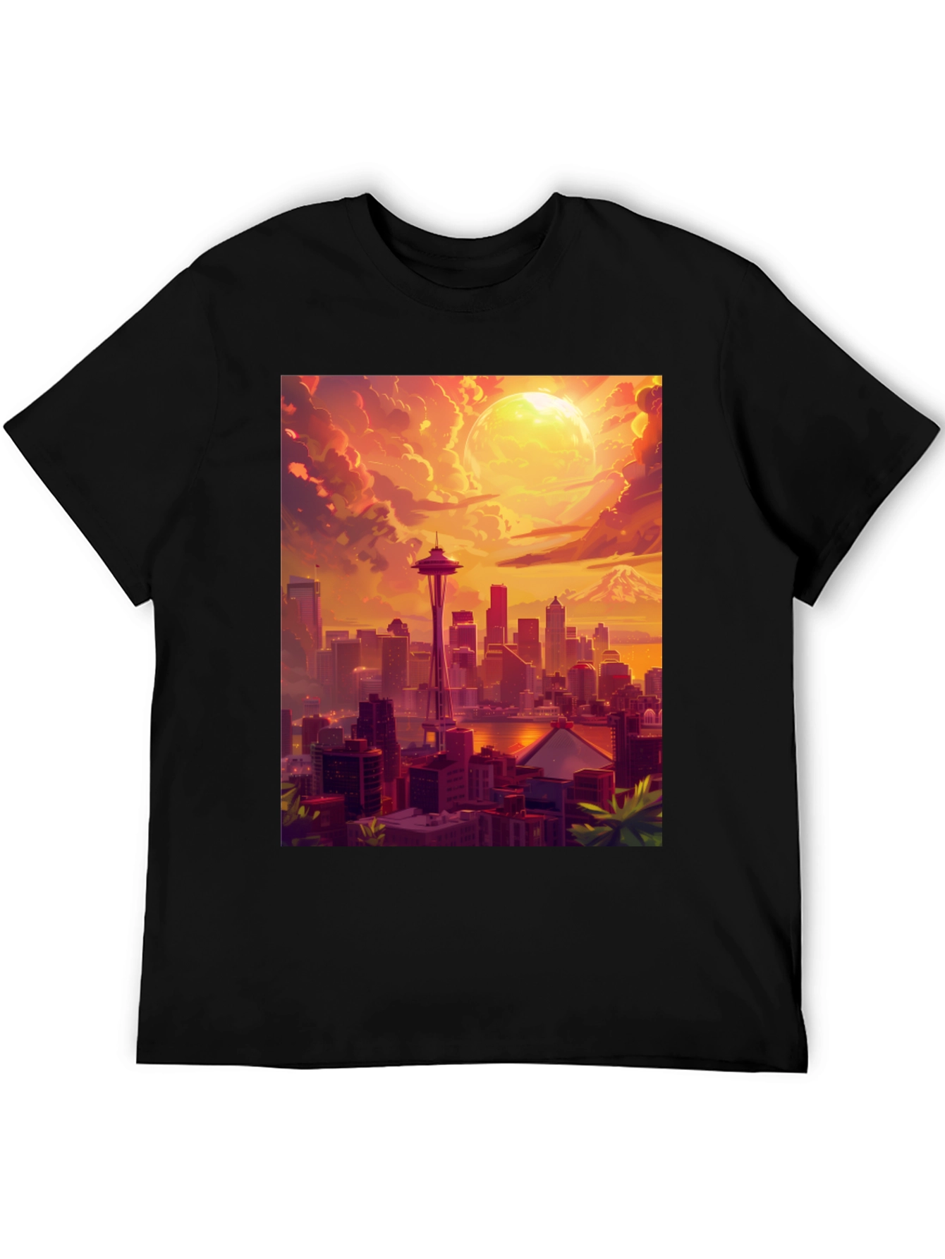 Black Seattle Skyline T-Shirt view 5