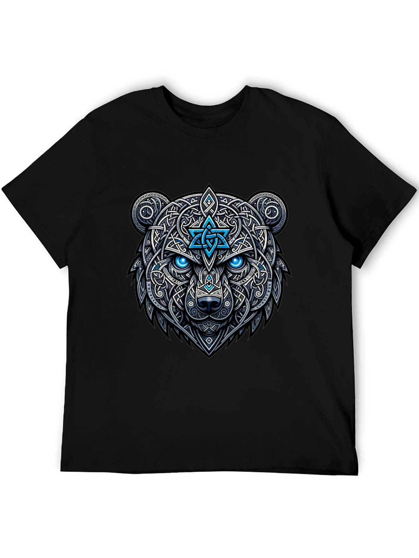 Black Celtic Bear Graphic Tee - Black view 5