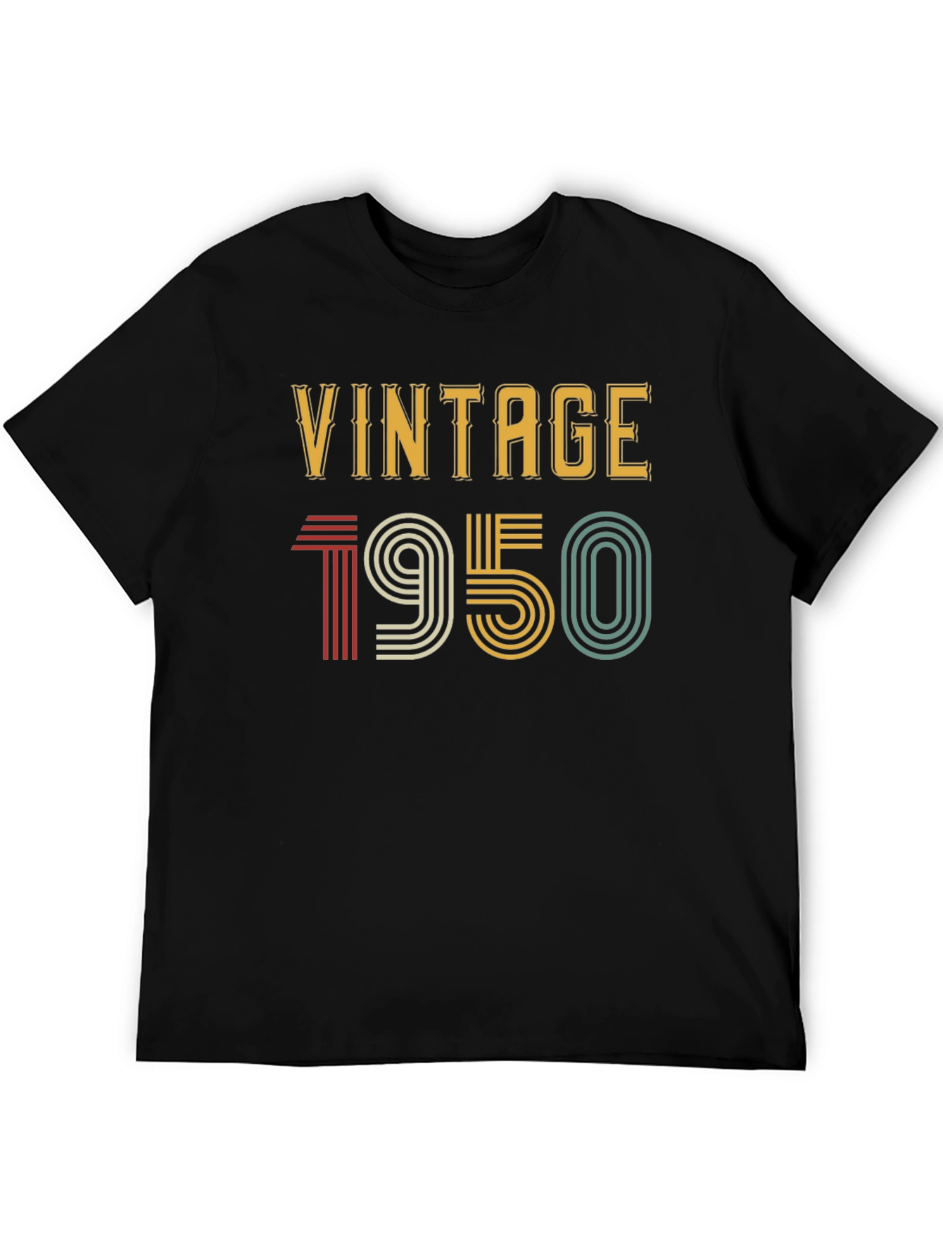 Black Vintage 1950 T-Shirt - Retro Style view 5