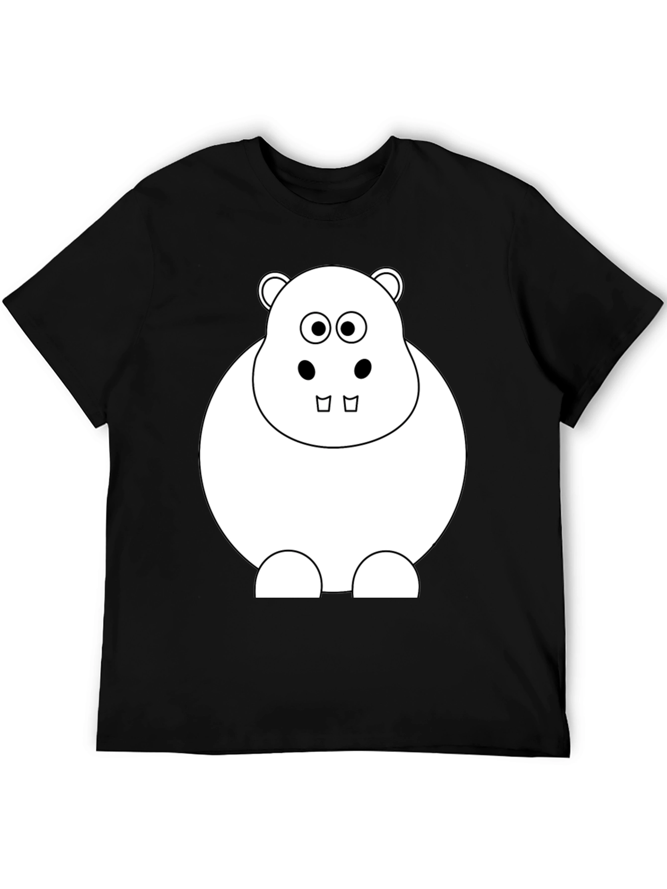 Black Hippo Graphic Tee - Black Cotton T-Shirt view 5