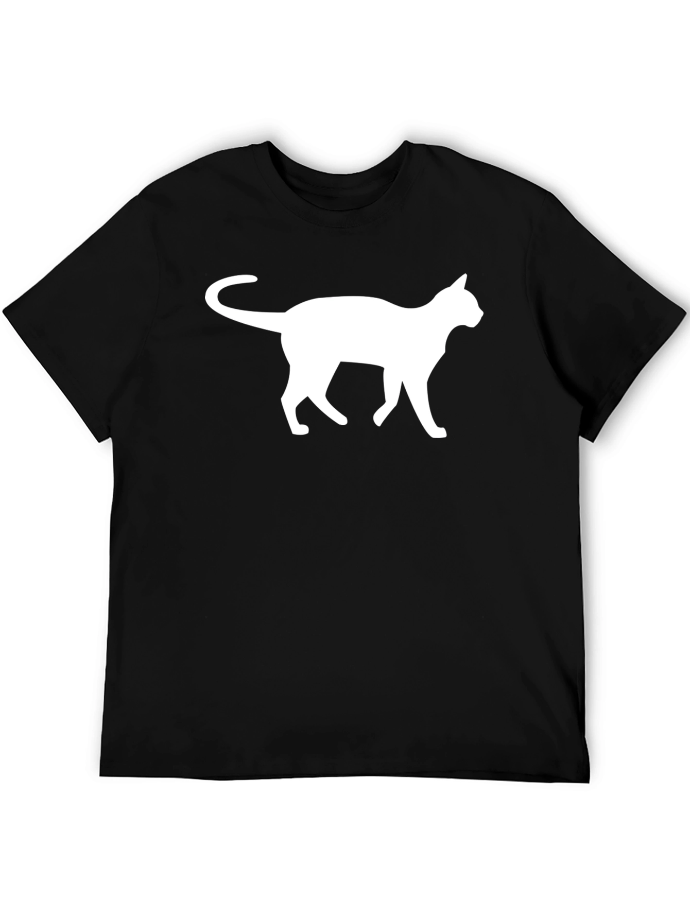 Black Cat Silhouette T-Shirt - Classic Black Tee view 5