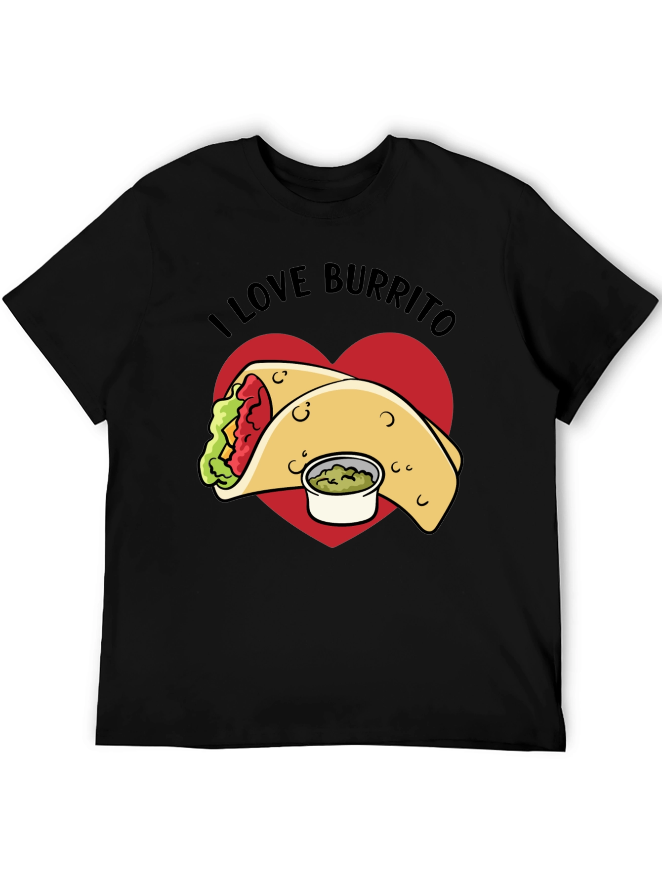 Black I Love Burrito Graphic T-Shirt view 5