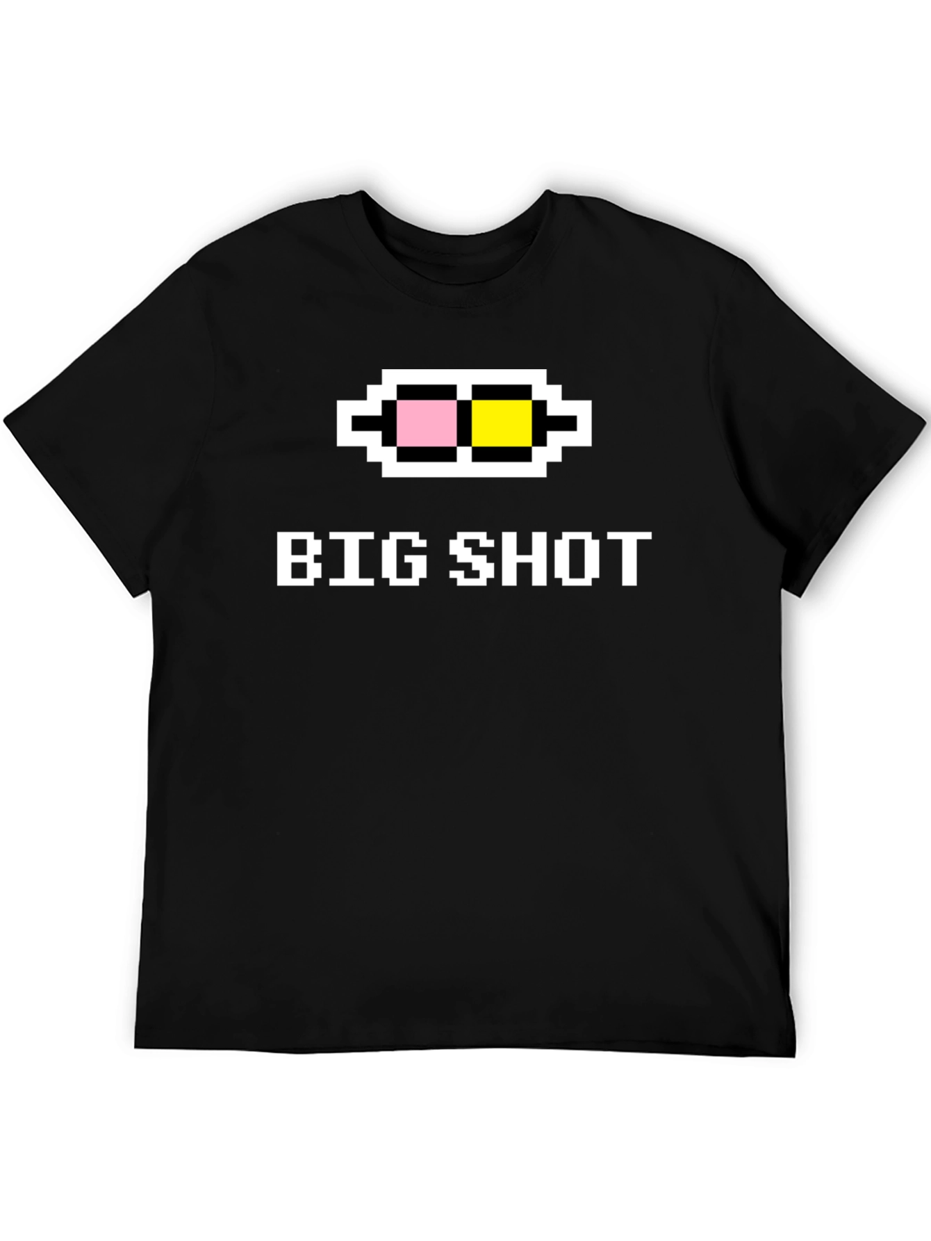 Black Big Shot T-Shirt - Pixel Glasses Funny Graphic Tee view 5