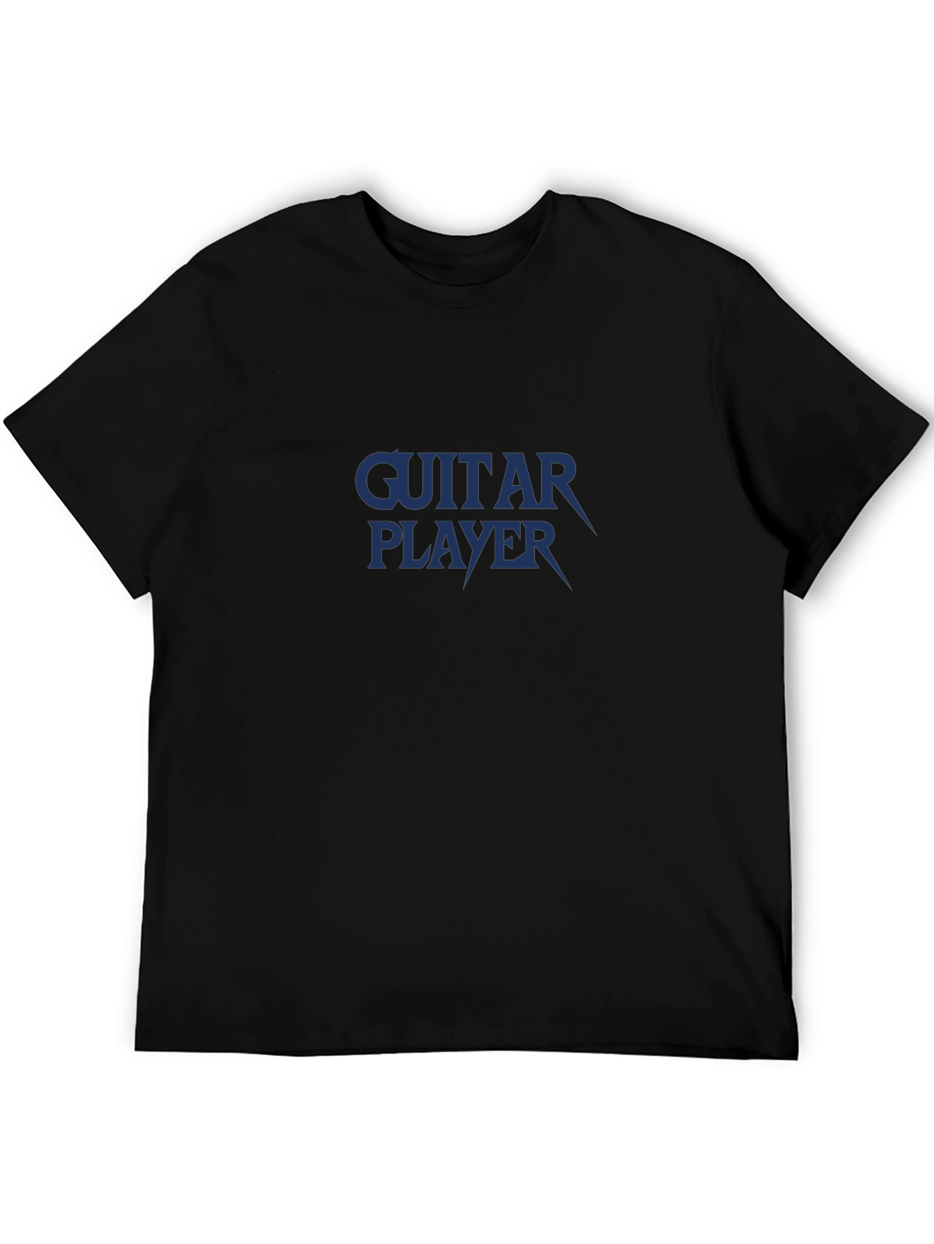 Black Guitar Player Graphic Tee - Black Cotton T-Shirt view 5