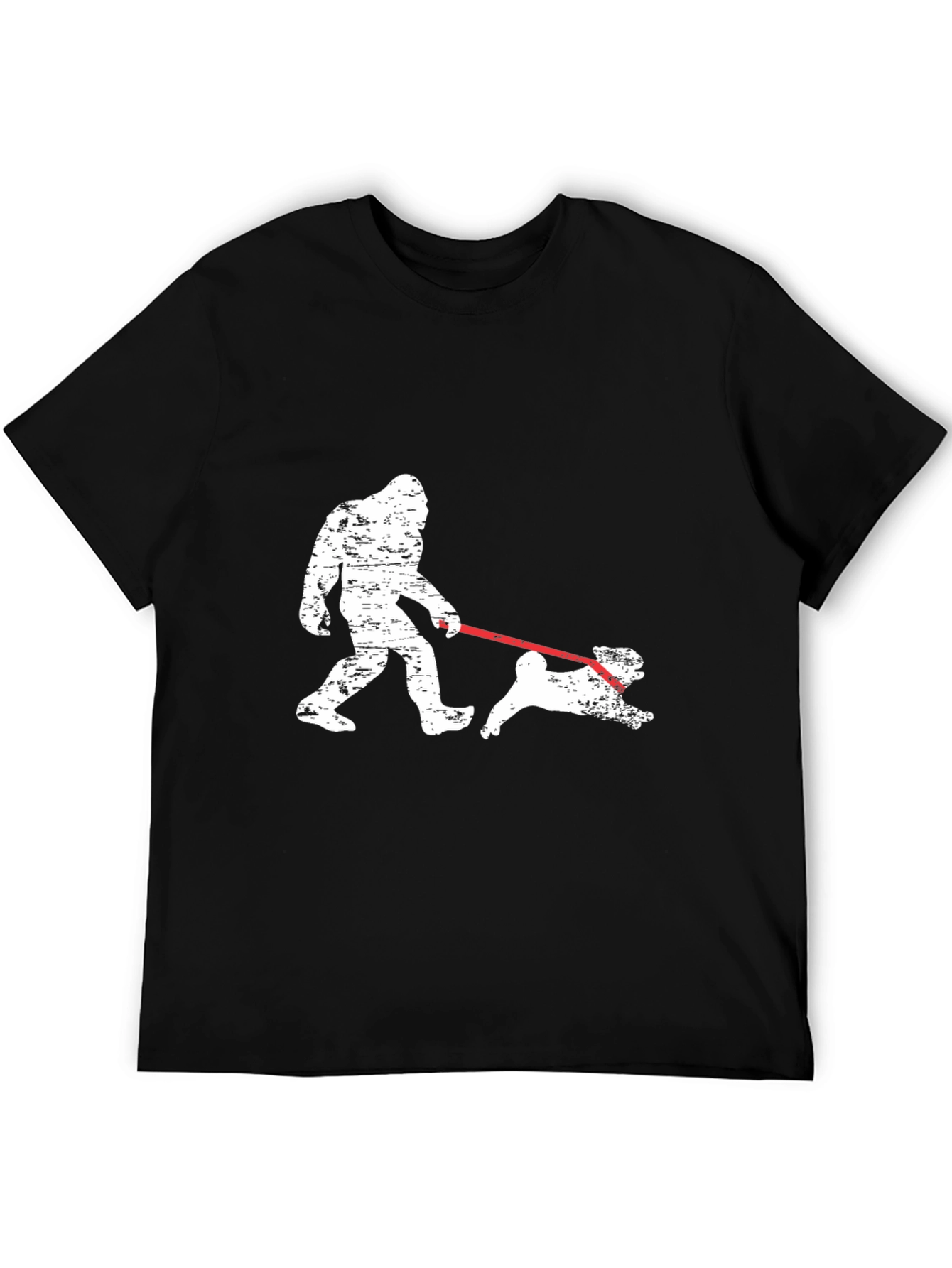 Black Bigfoot Dog Walk Graphic Tee - Black view 5