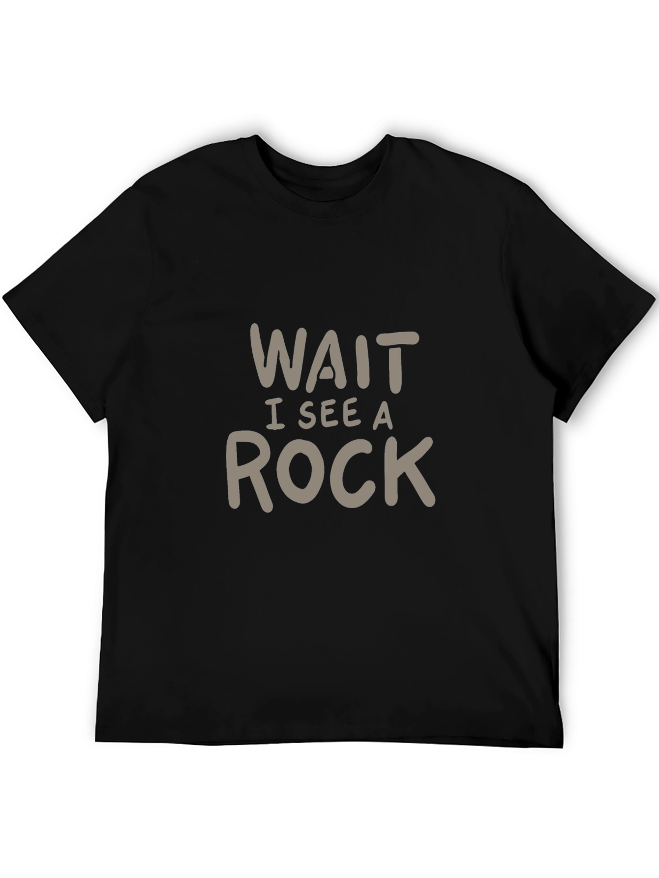 Black Wait I See a Rock T-Shirt Funny Graphic Tee view 5