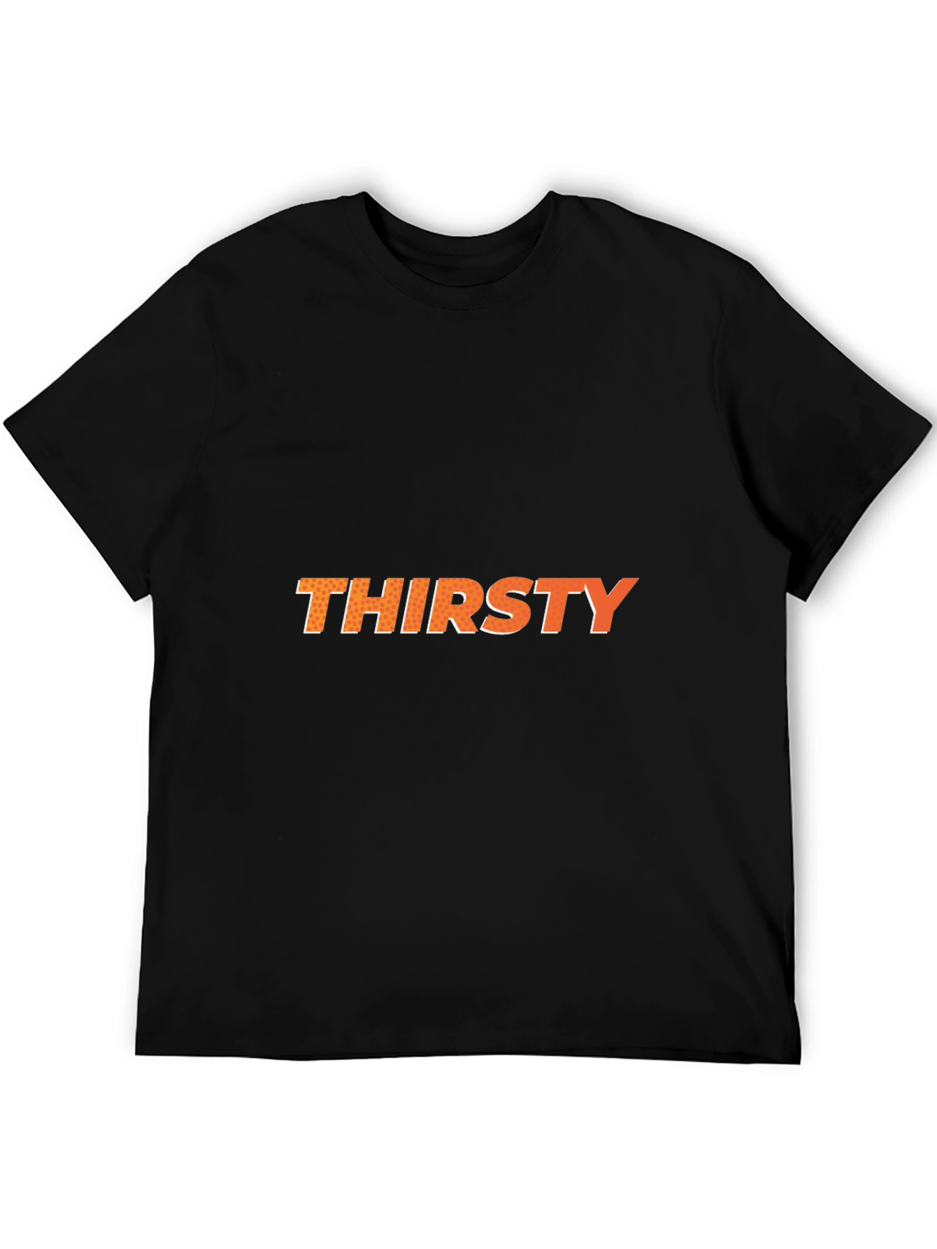 Black Thirsty Graphic Tee - Black Cotton Blend T-Shirt view 5