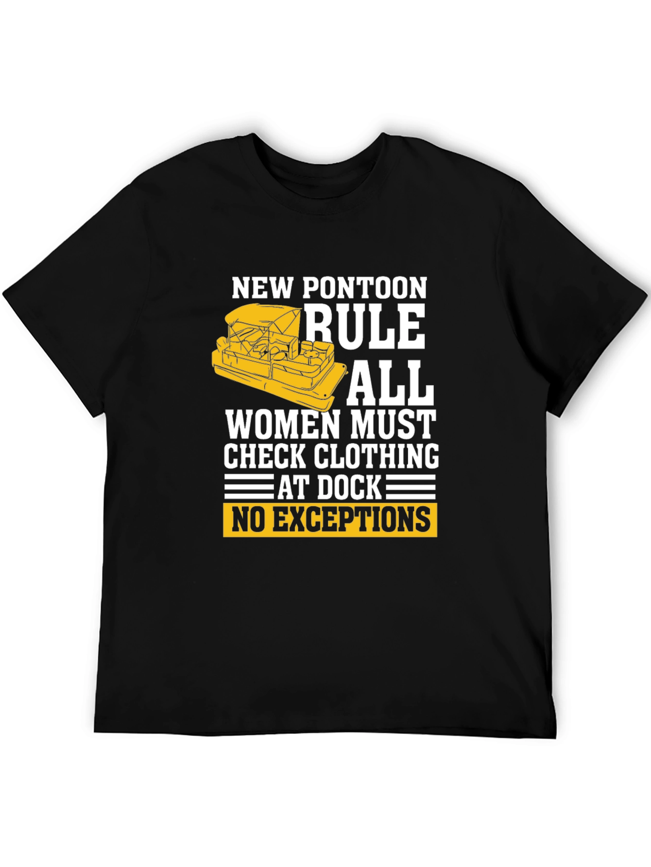 Black New Pontoon Rule T-Shirt - Women's Clothing Check! view 5