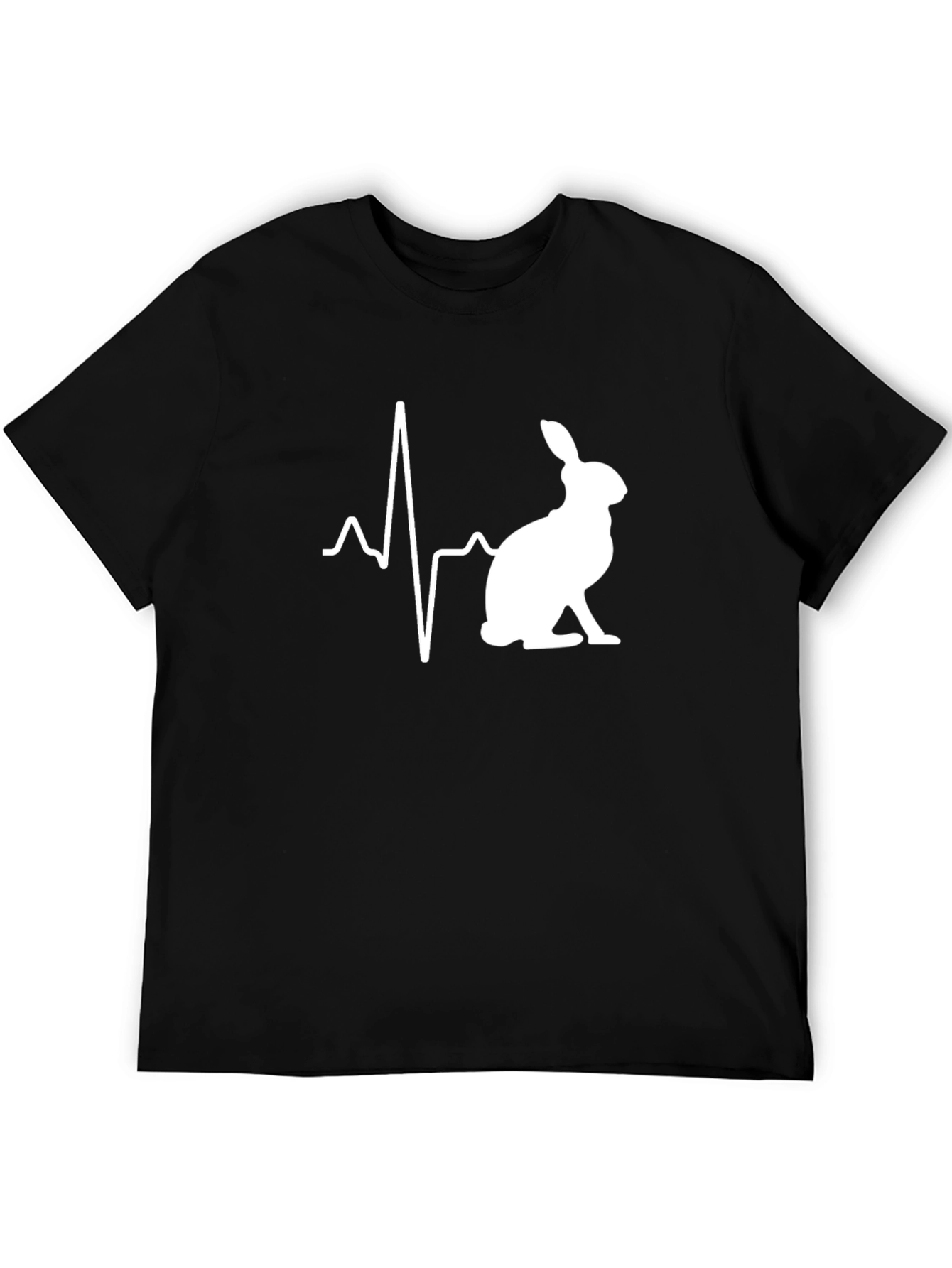 Black Rabbit Heartbeat T-Shirt - Men's Black Crew Neck Tee view 5