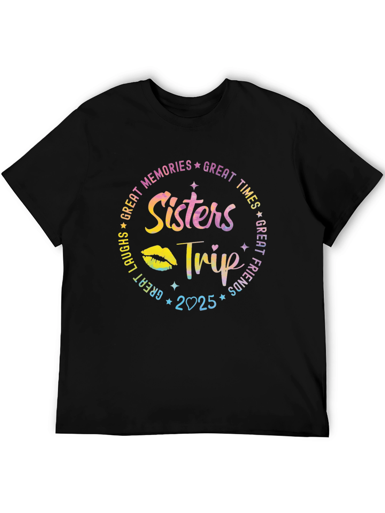Sisters Trip 2025 Black Graphic T-Shirt - 5