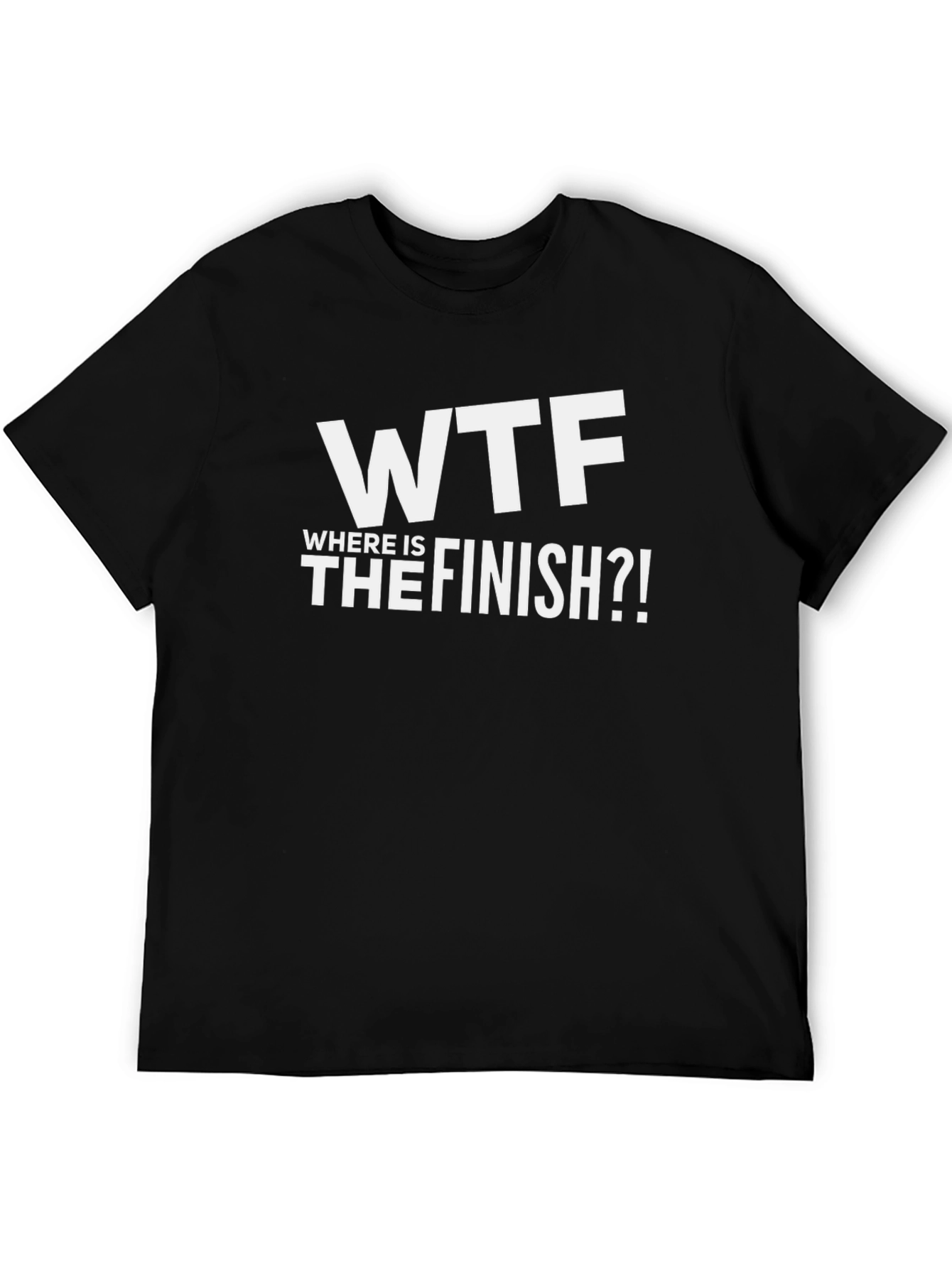 Black WTF Where is the Finish?! Graphic T-Shirt view 5