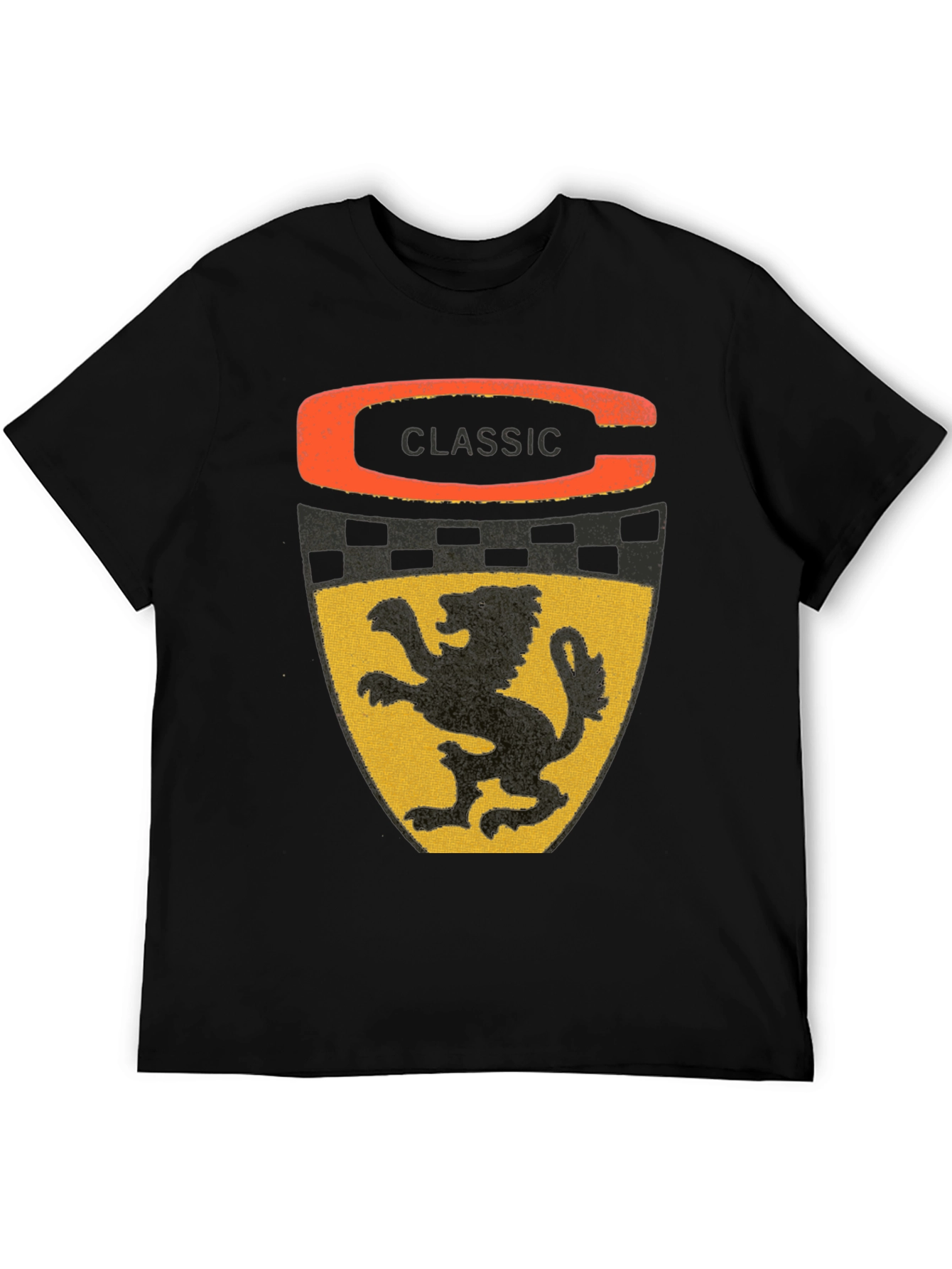 Black Classic Lion Shield Graphic Tee - Stylish Black T-Shirt view 5