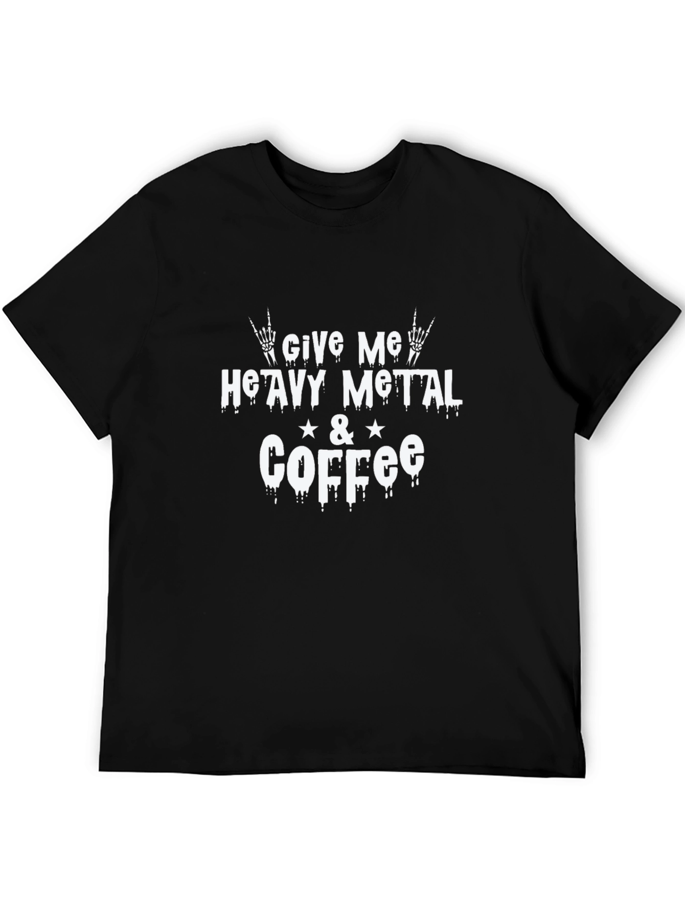 Black Heavy Metal & Coffee Graphic T-Shirt view 5