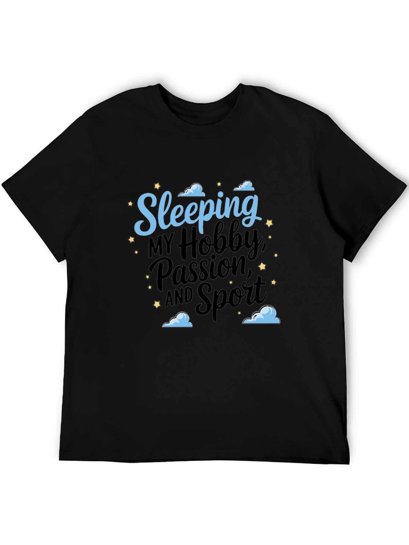 Black Sleeping Hobby Passion Sport Black T-Shirt view 5