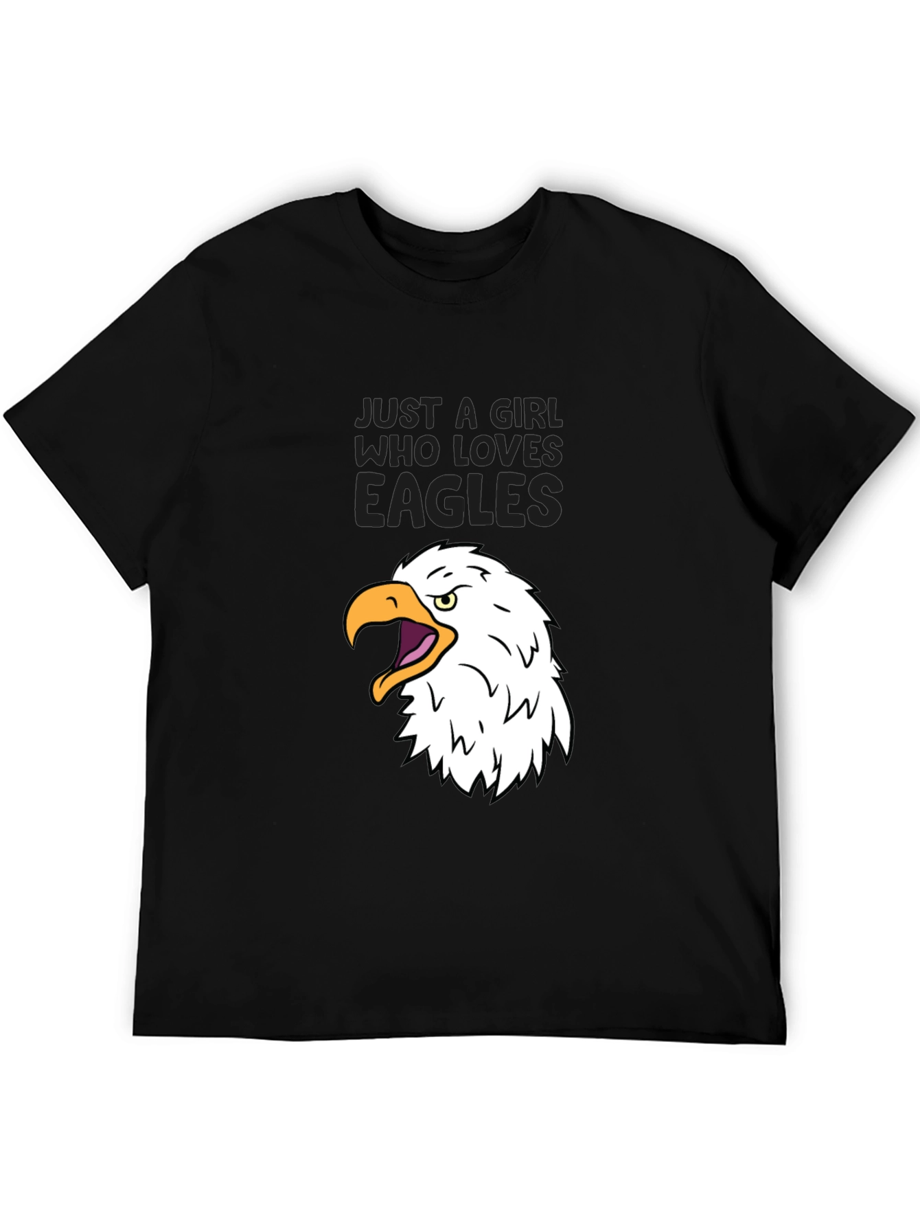 Black Just a Girl Who Loves Eagles T-Shirt view 5