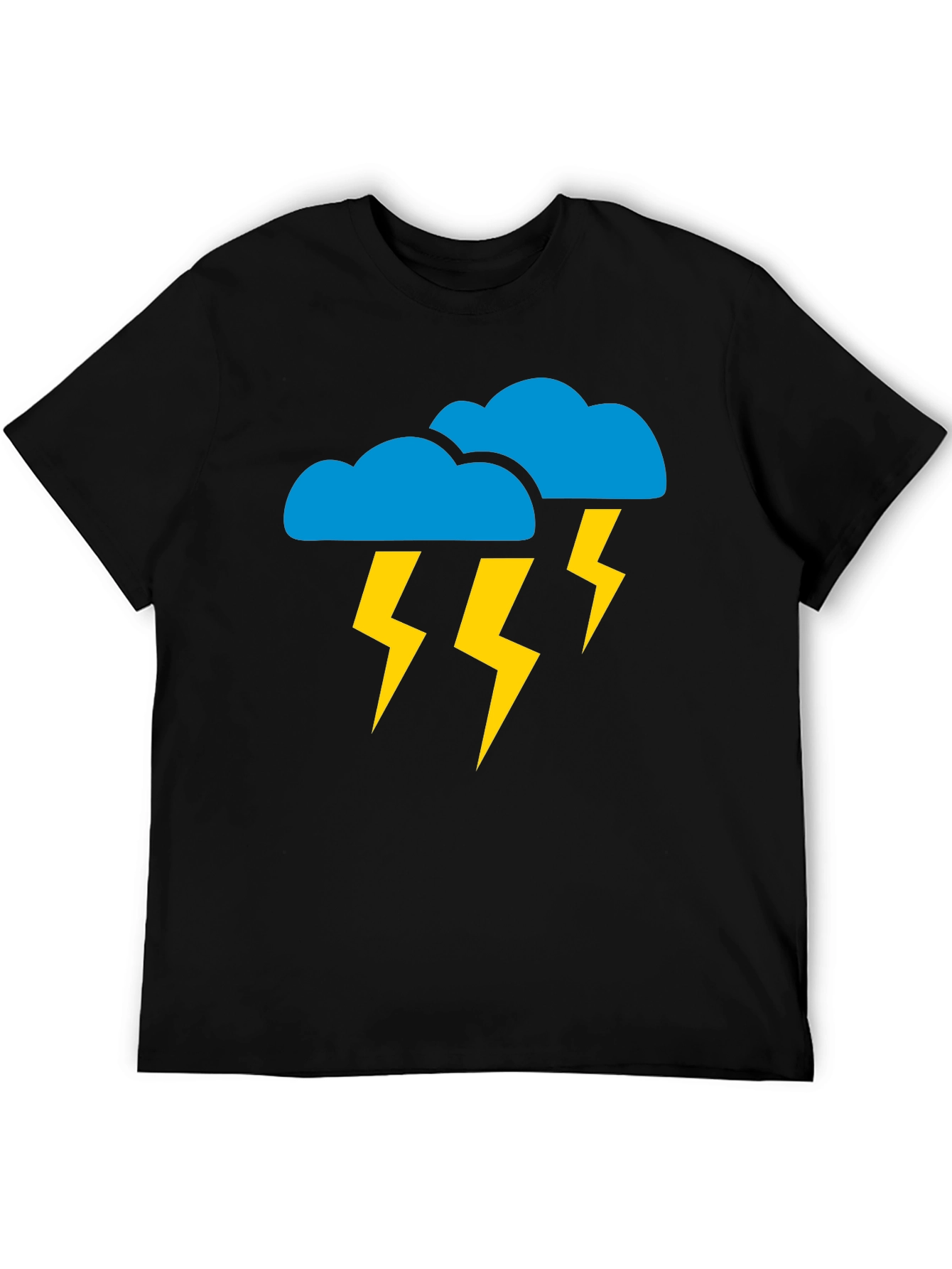 Black Stormy Weather Graphic Tee - Black Cotton T-Shirt view 5