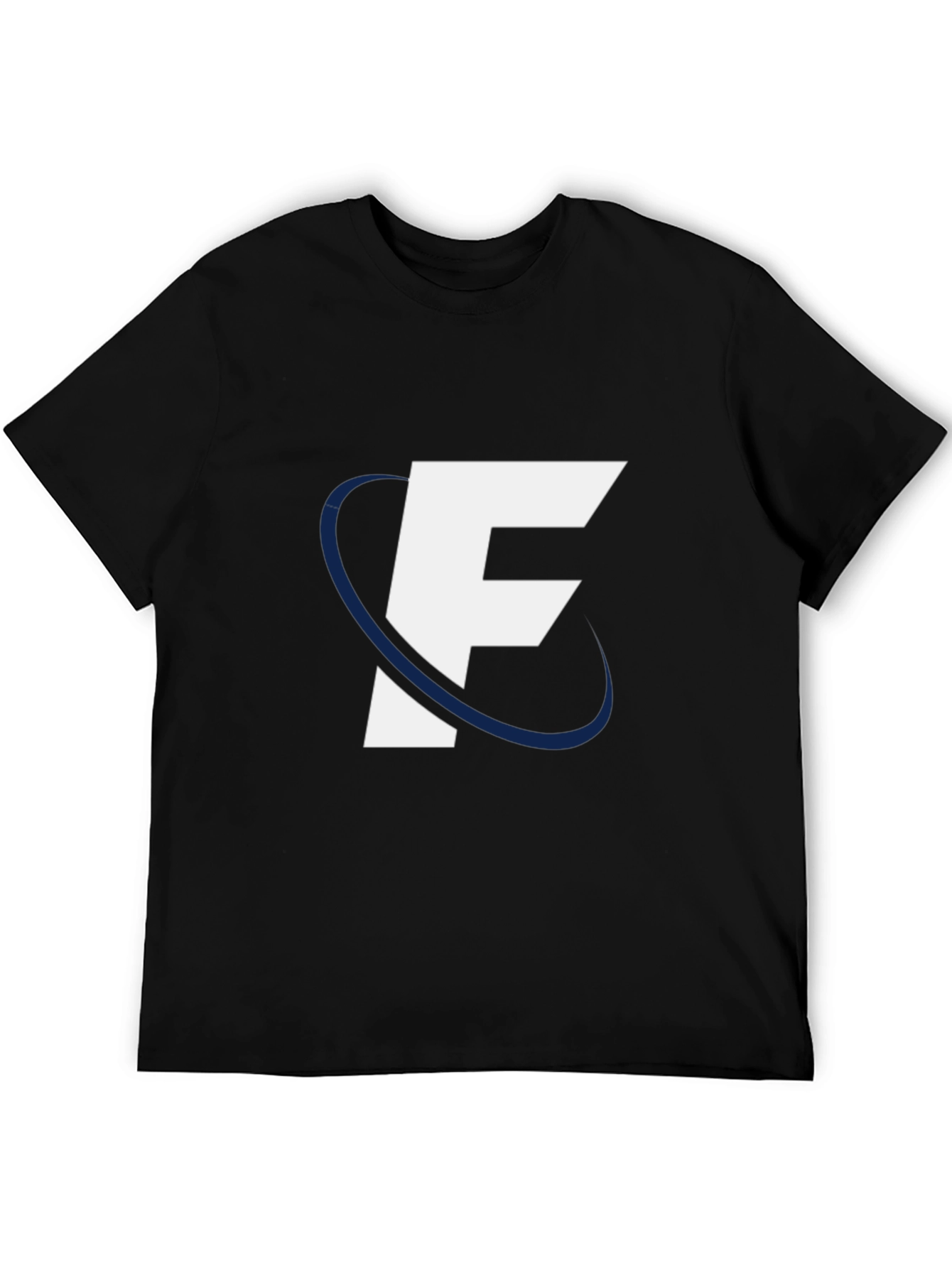 Black Modern "F" Logo Black Tee view 5