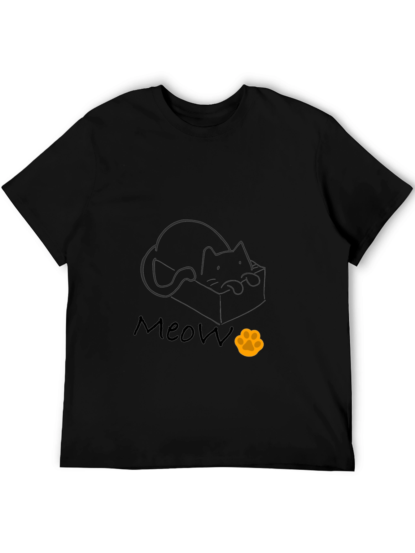Black Black Cat in Box Graphic Tee - "Meow" view 5