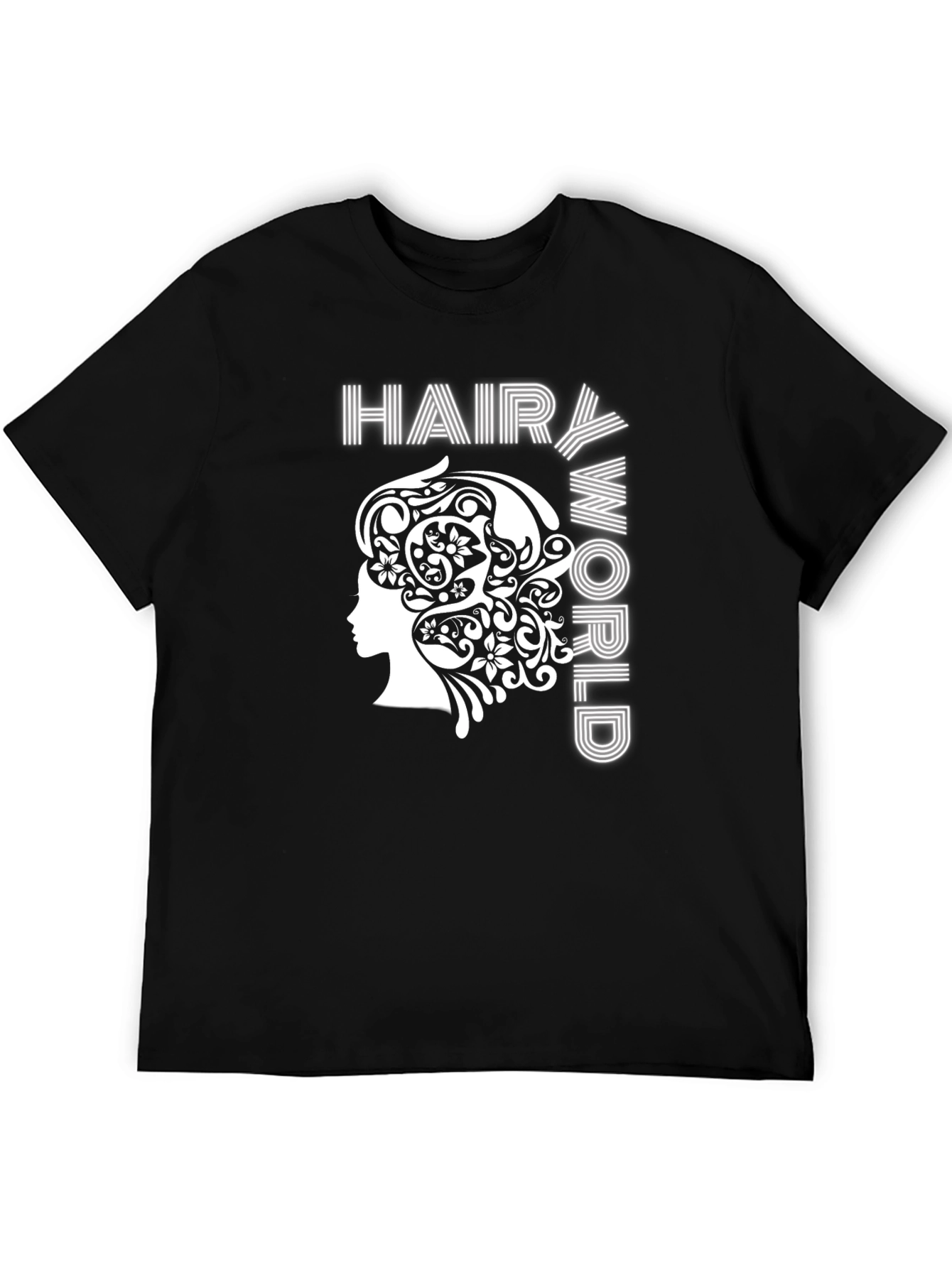 Black Hairy World Graphic Tee - Stylish Unisex T-Shirt view 5