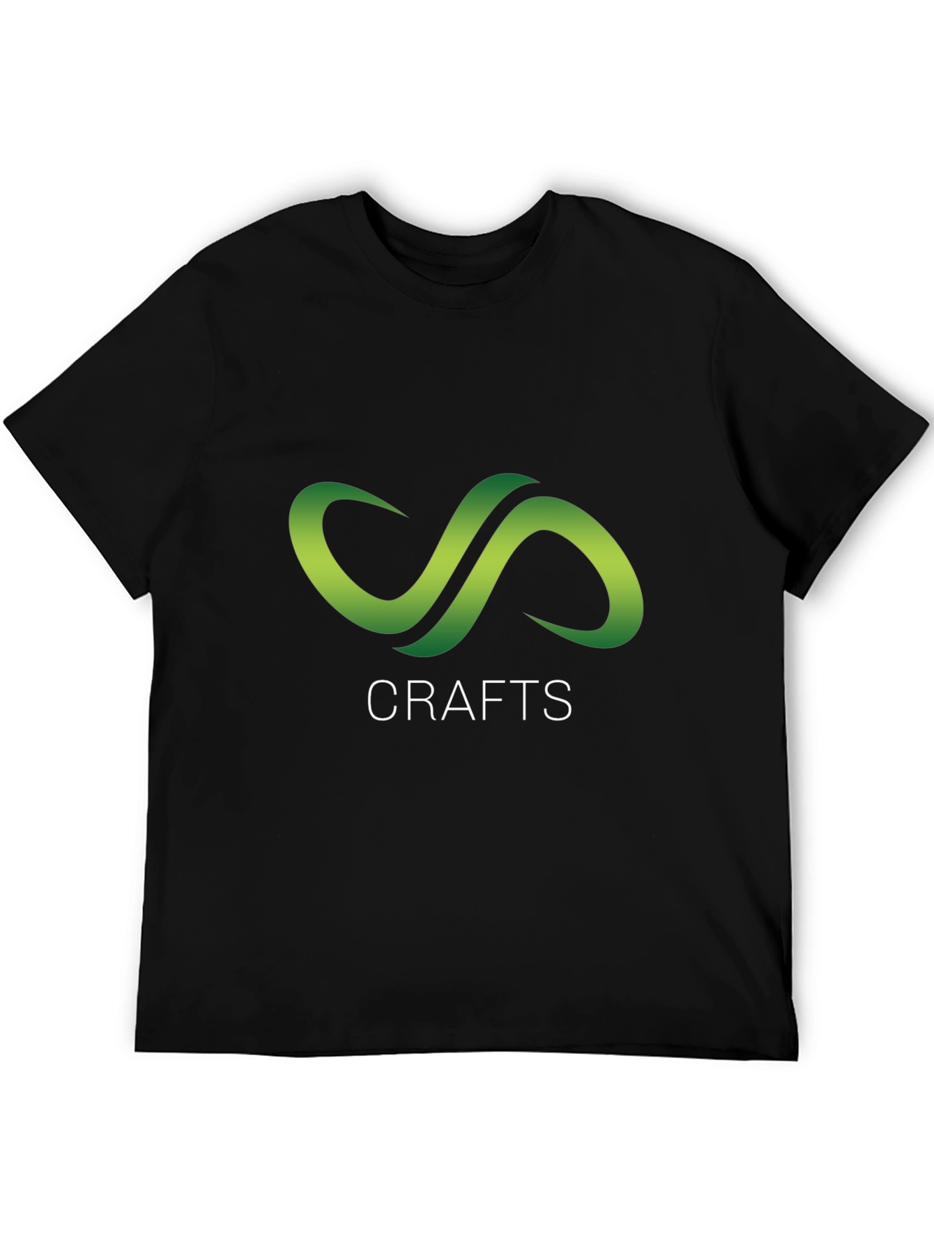 Black Crafts Black T-Shirt with Green Infinity Logo view 5