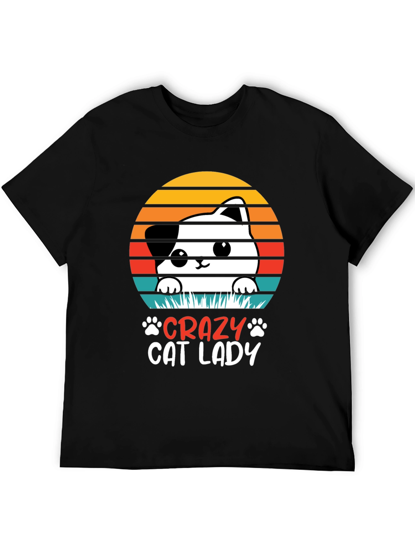 Black Crazy Cat Lady Graphic Tee view 5