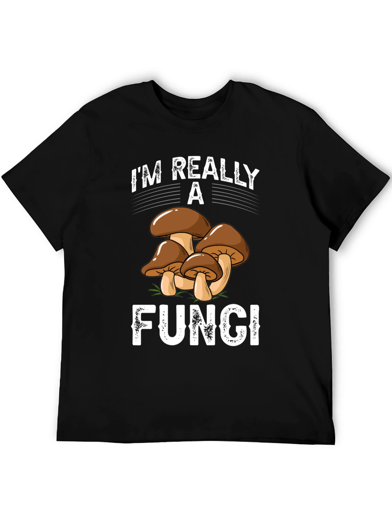 Black I'm Really a Fungi T-Shirt - Funny Mushroom Tee view 5