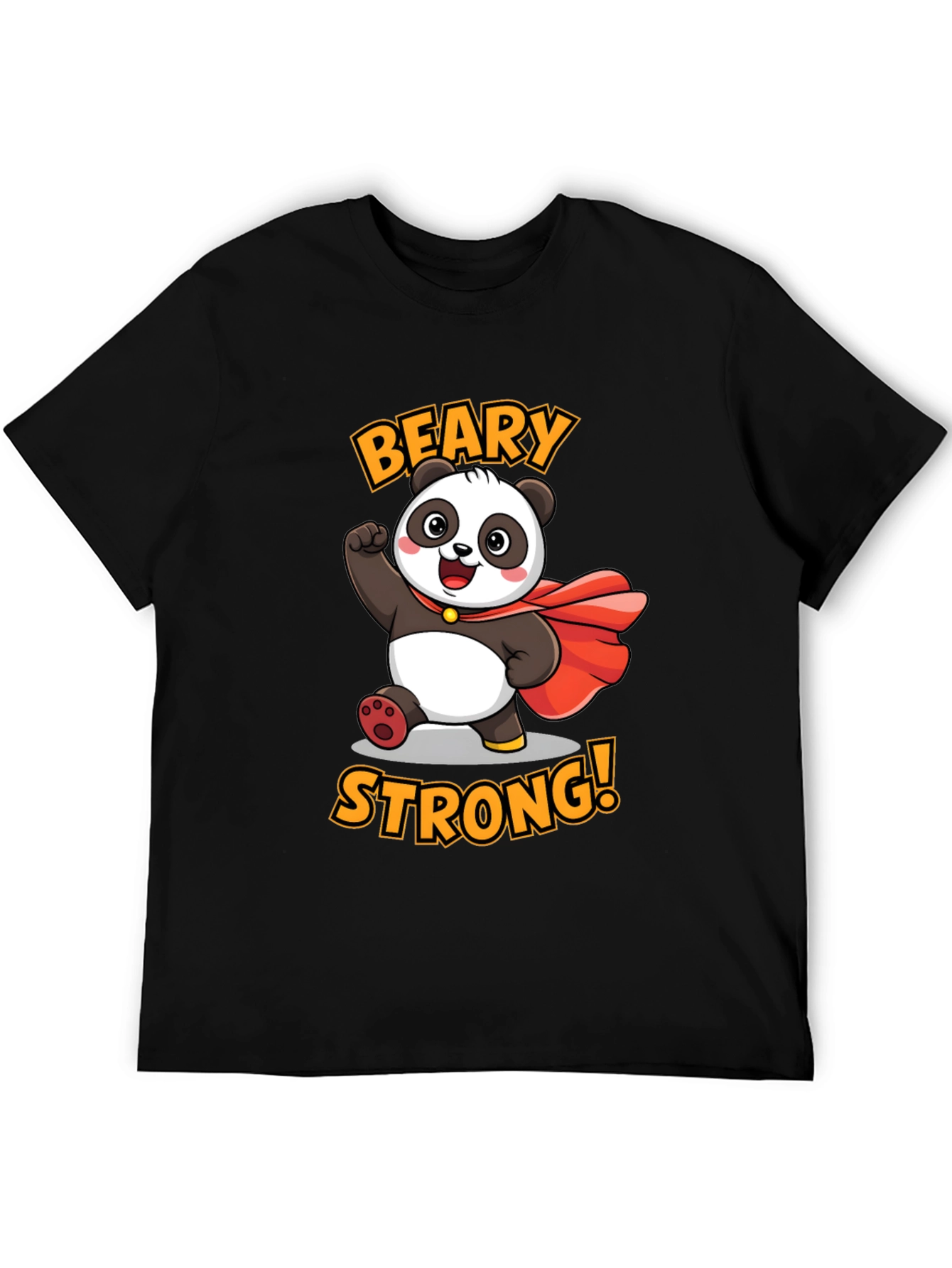 Black Beary Strong Panda Graphic Tee view 5
