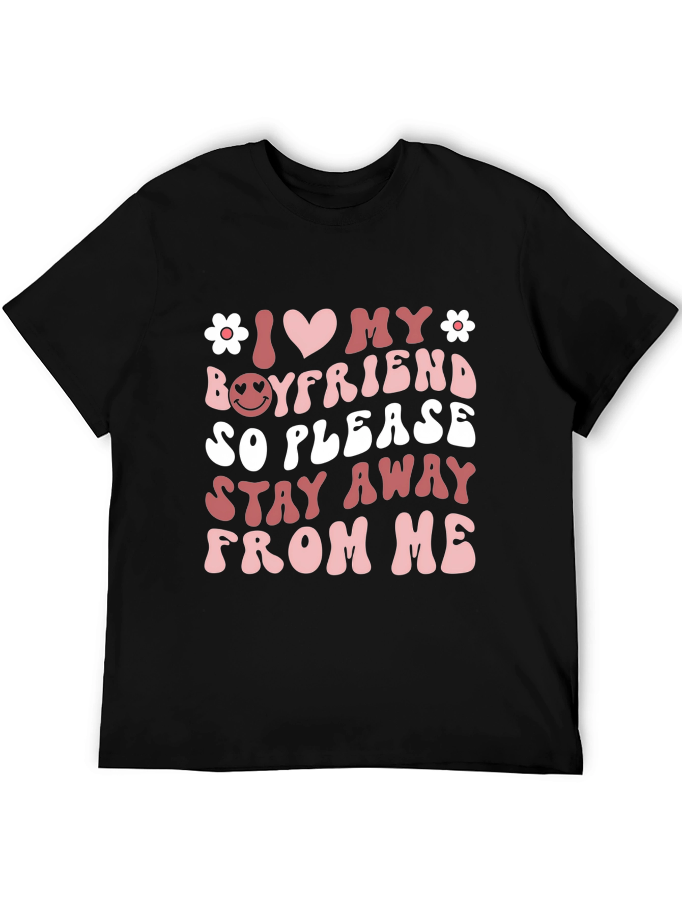 Black I Love My Boyfriend Graphic Tee - Valentine's Day T-Shirt view 5