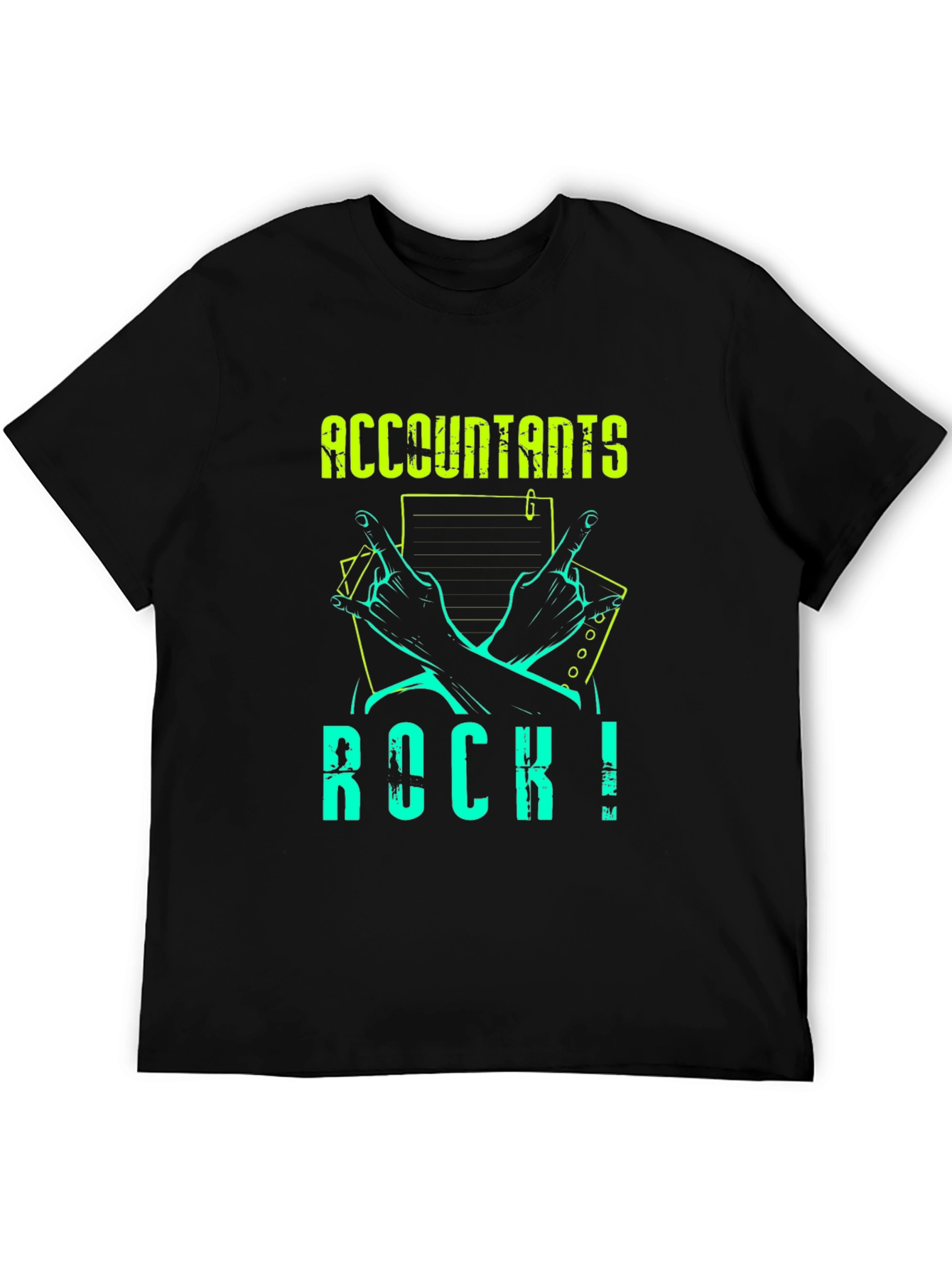 Black Accountants Rock! Graphic Tee - Black view 5