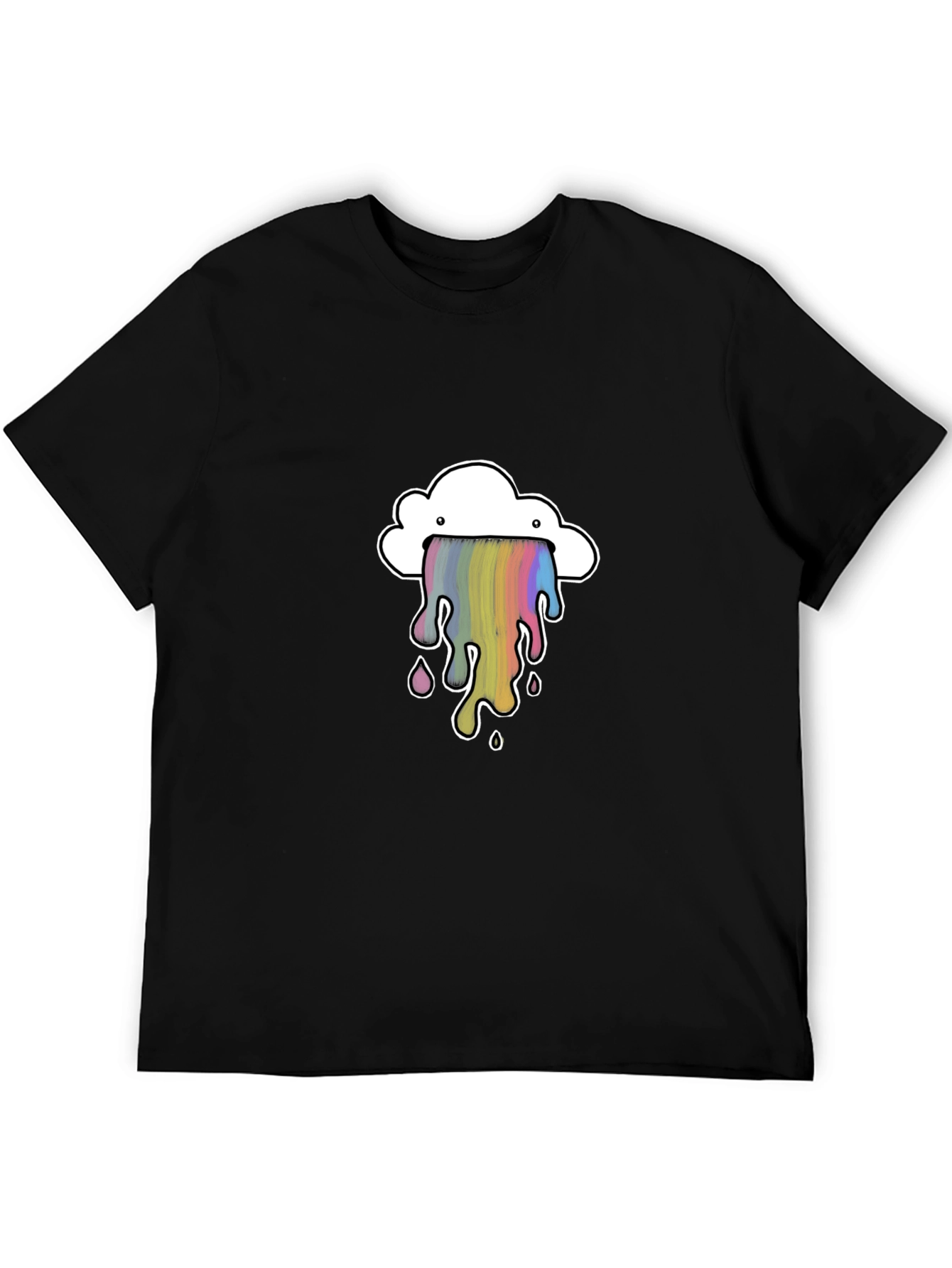Black Cloud Rainbow Graphic Black T-Shirt view 5