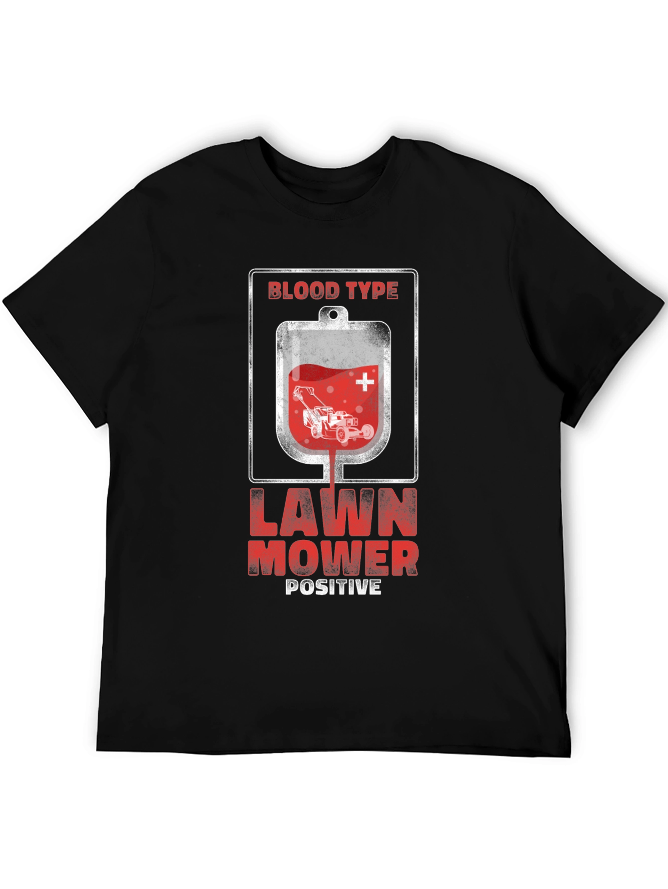 Black Lawn Mower Positive T-Shirt view 5