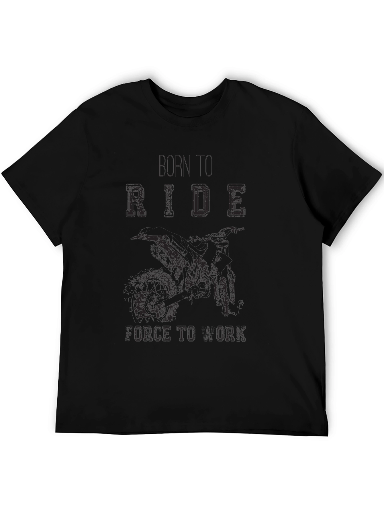 Black Born To Ride Graphic Print Tee view 5