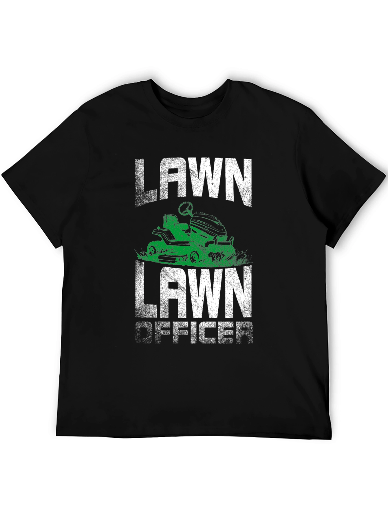 Black Lawn Officer Graphic Tee - Funny Mowing Shirt view 5