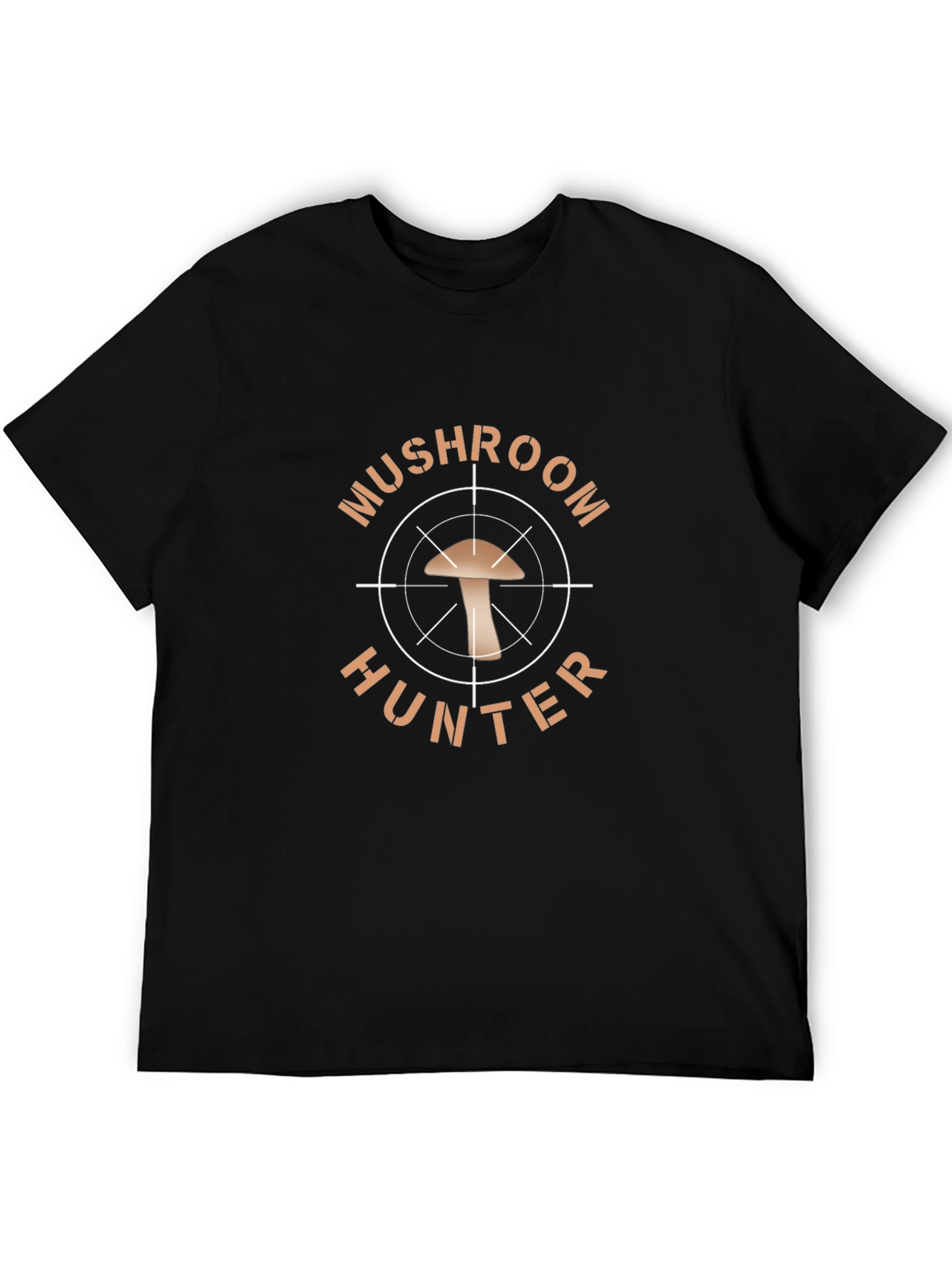 Black Mushroom Hunter T-Shirt - Novelty Graphic Tee view 5