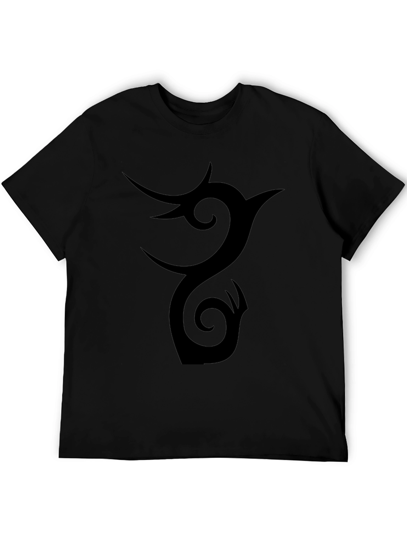 Black Tribal Phoenix Graphic Black T-Shirt view 5