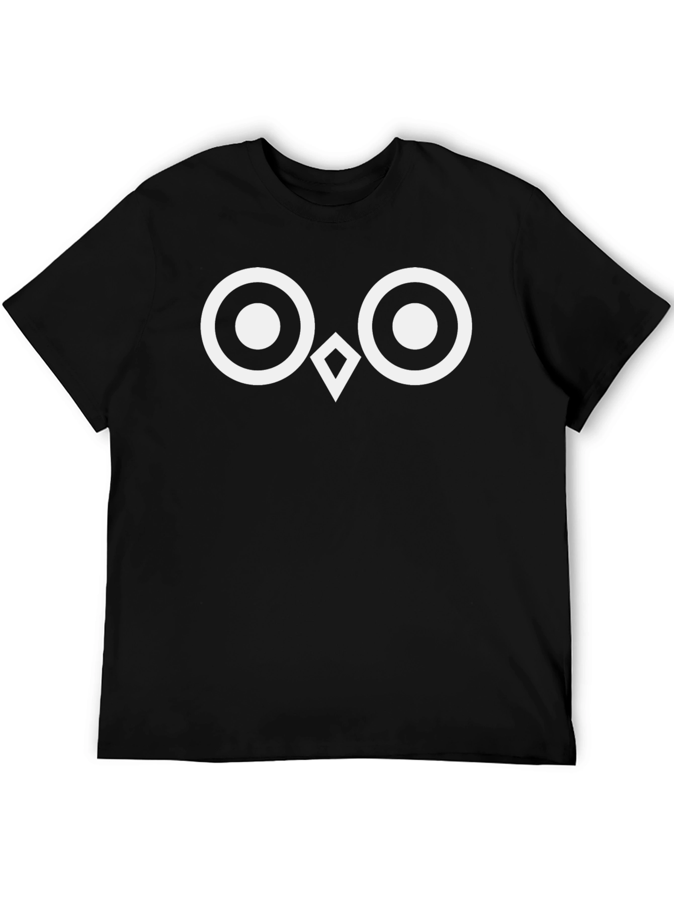 Black Owl Eyes Graphic Tee - Black Cotton T-Shirt view 5