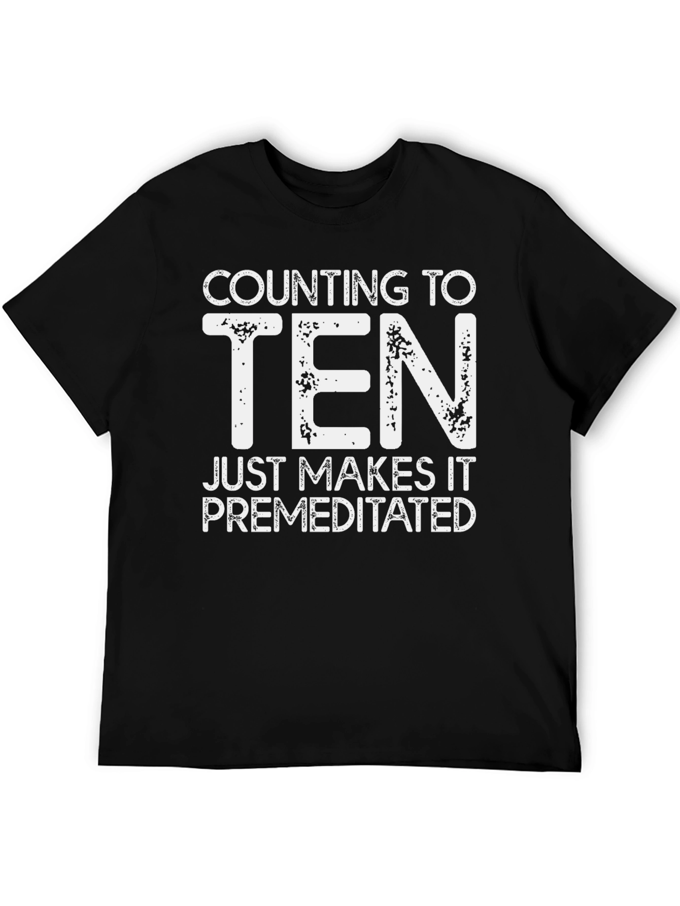 Black Counting to Ten Funny Graphic Tee view 5