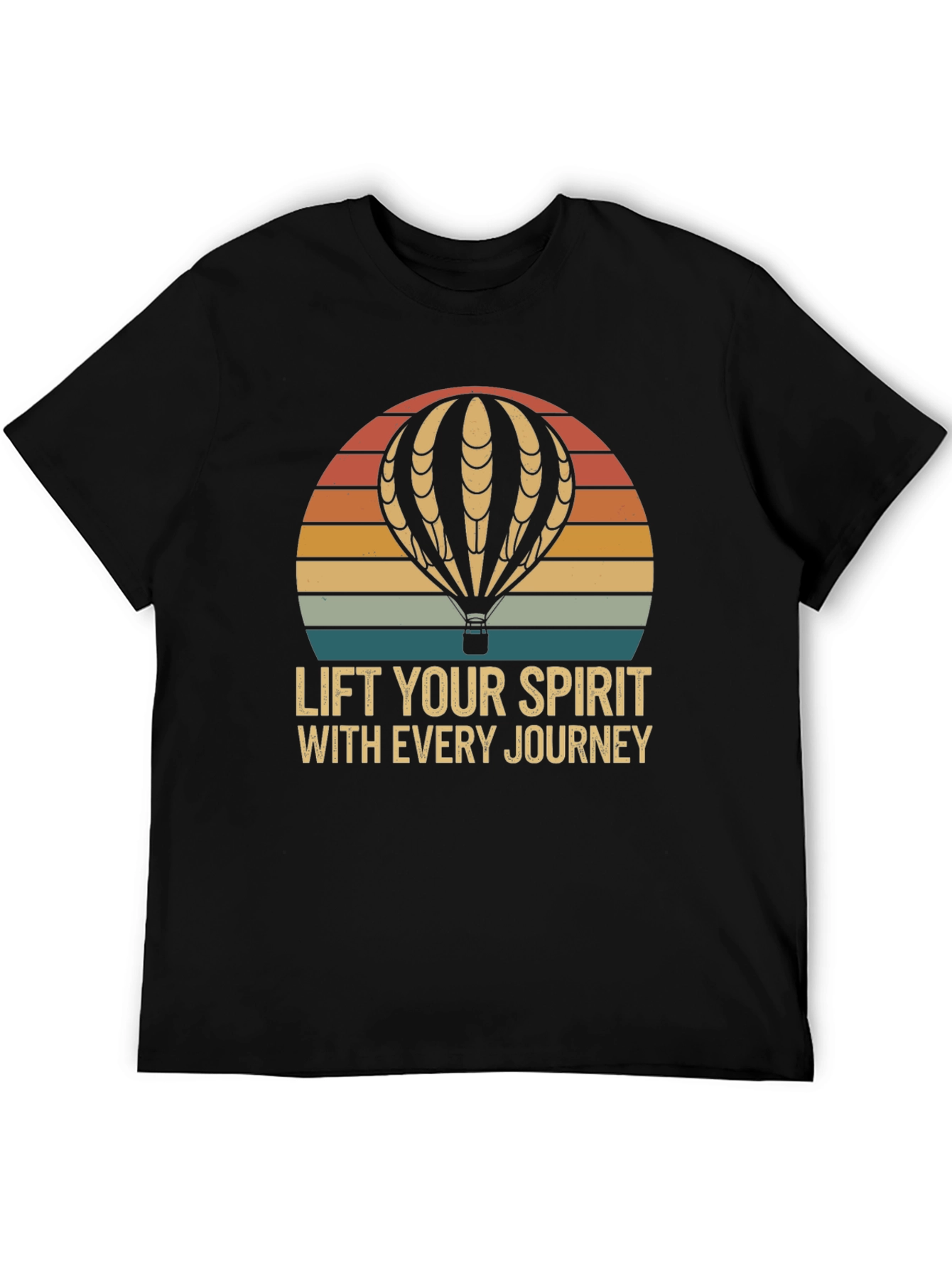 Black Lift Your Spirit Hot Air Balloon Graphic Tee view 5