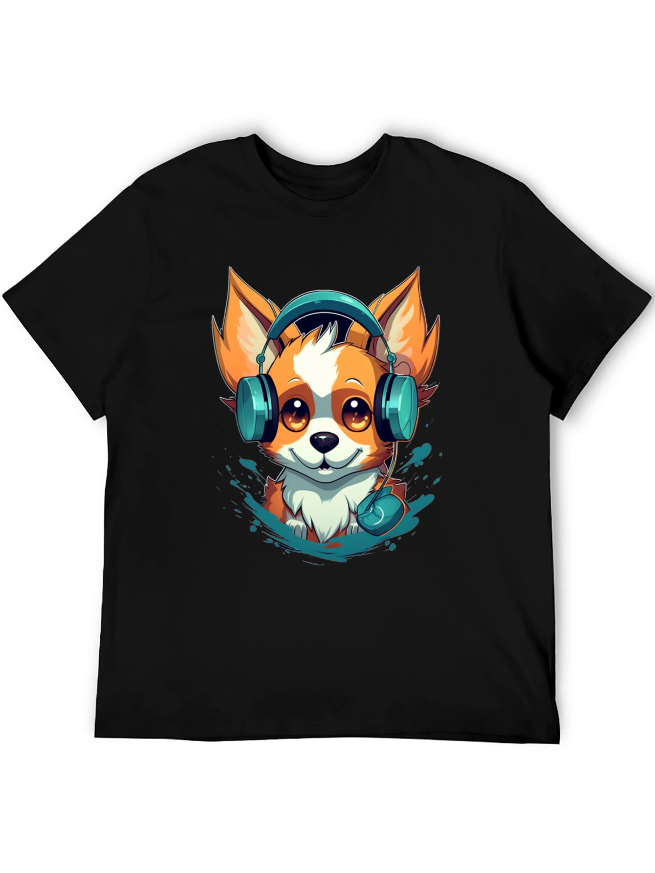 Black Fox Headphone Graphic Tee view 5