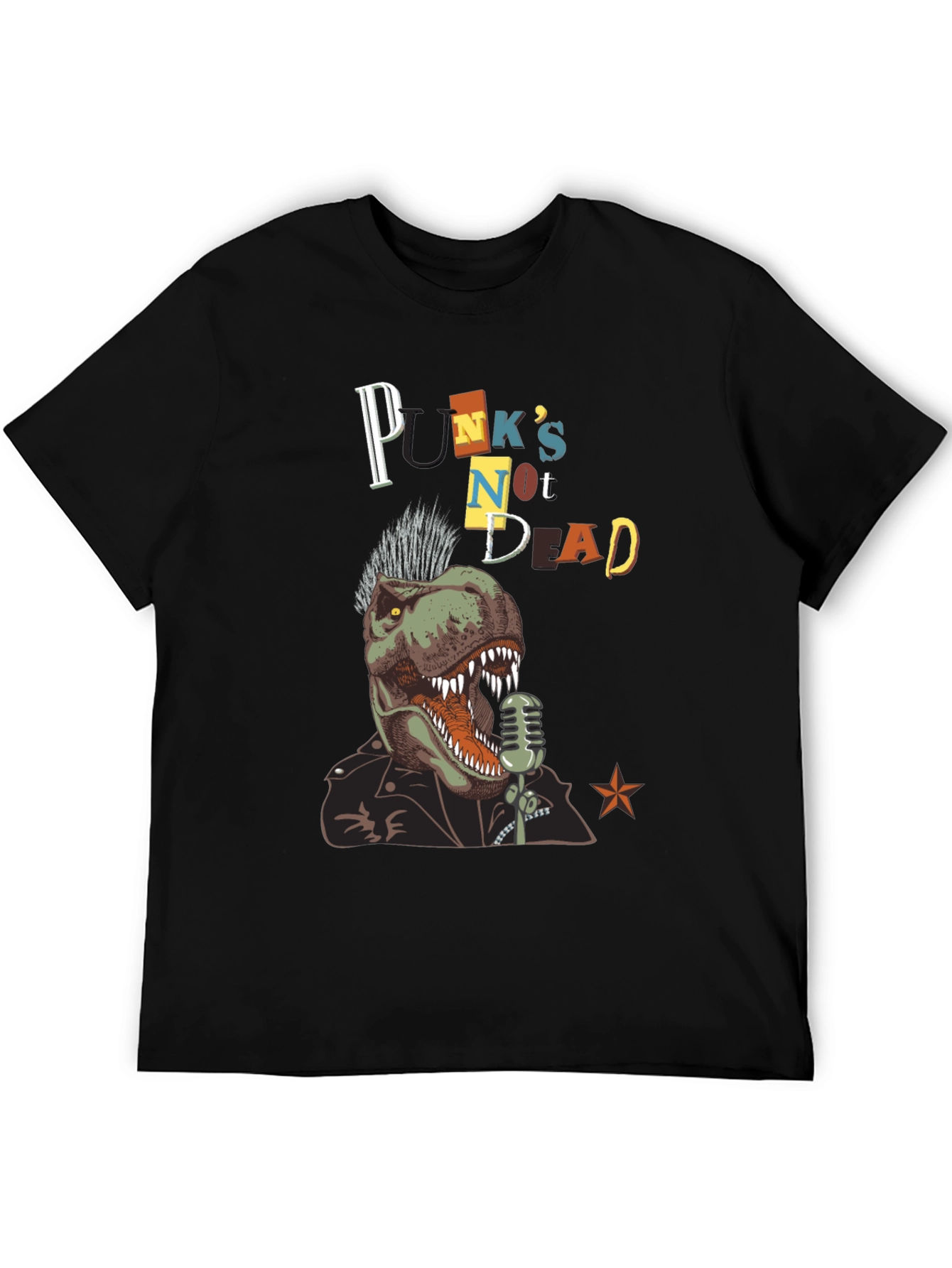 Black Punk Dino T-Shirt view 5