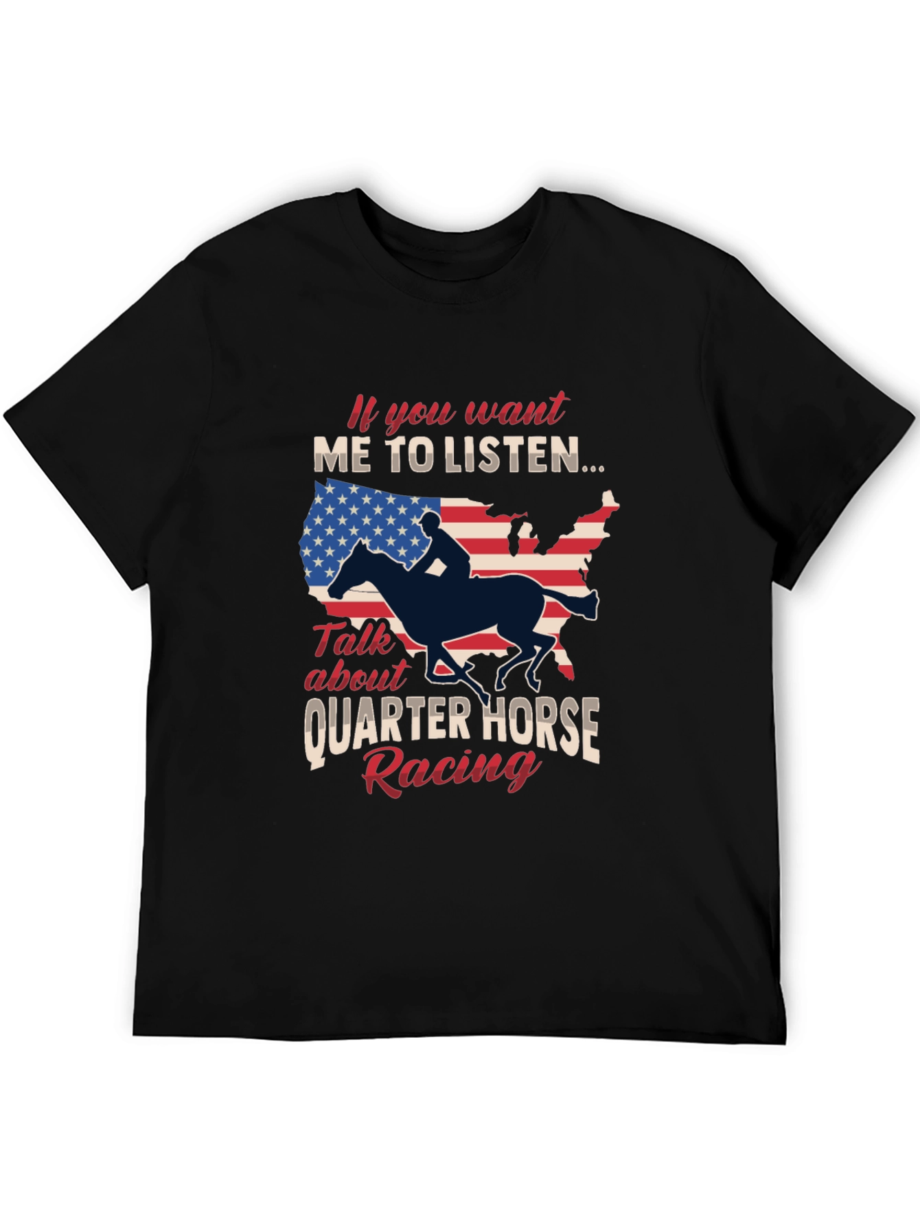 Black Quarter Horse Racing Graphic T-Shirt view 5