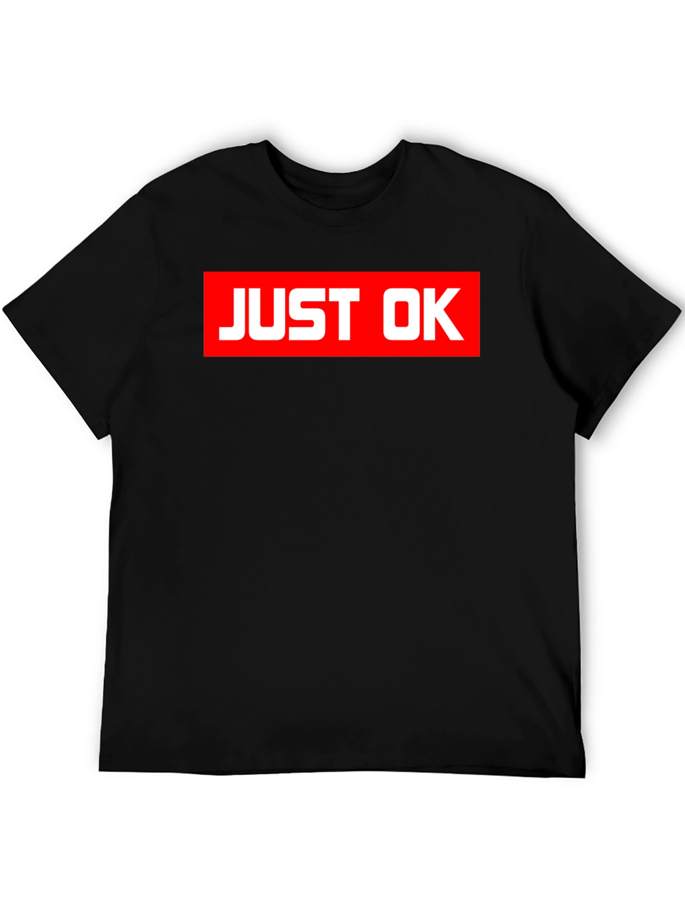 Black Just OK Graphic T-Shirt - Mens Short Sleeve Crew Neck Tee view 5