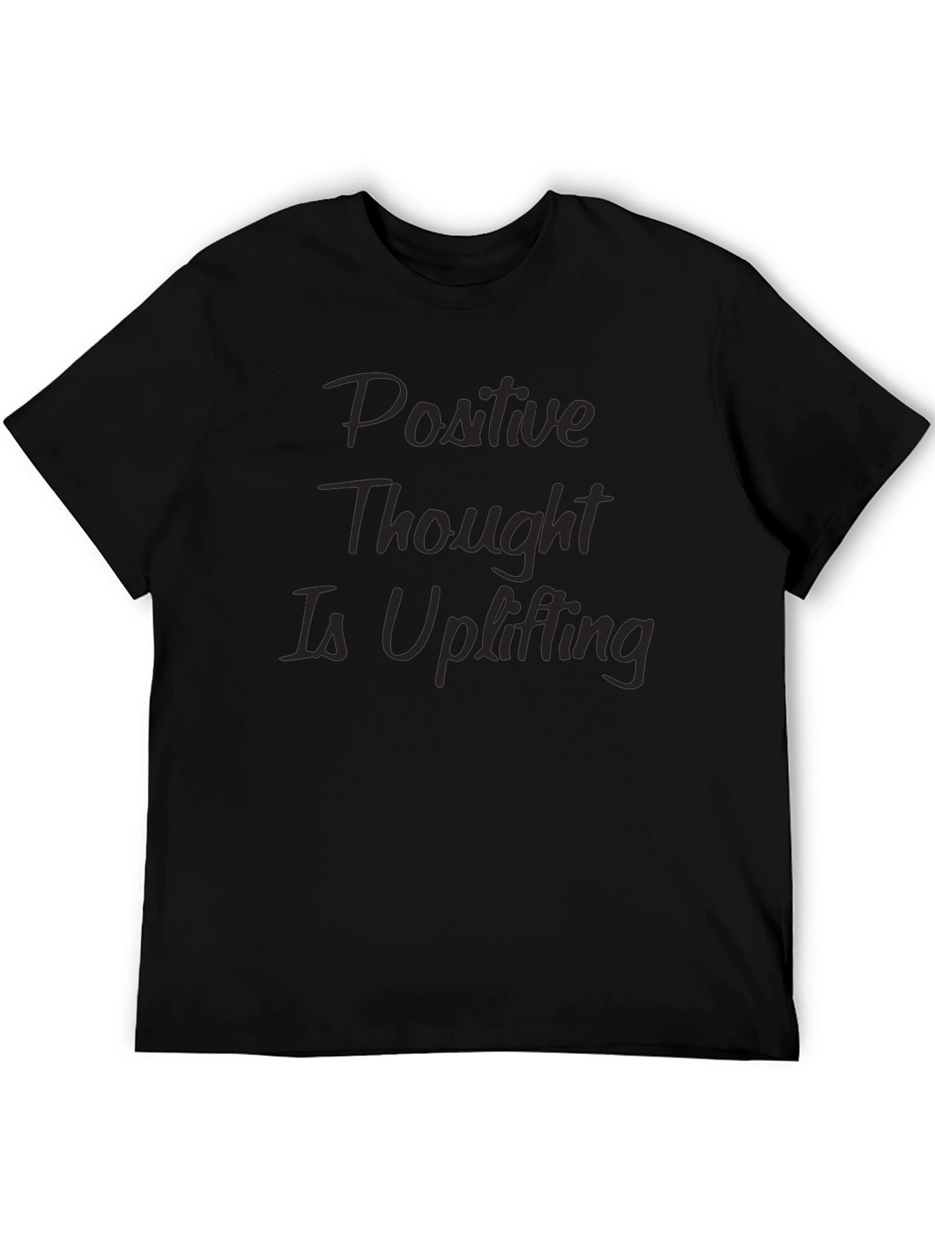 Black Positive Thought Tee - Uplifting Black T-Shirt view 5
