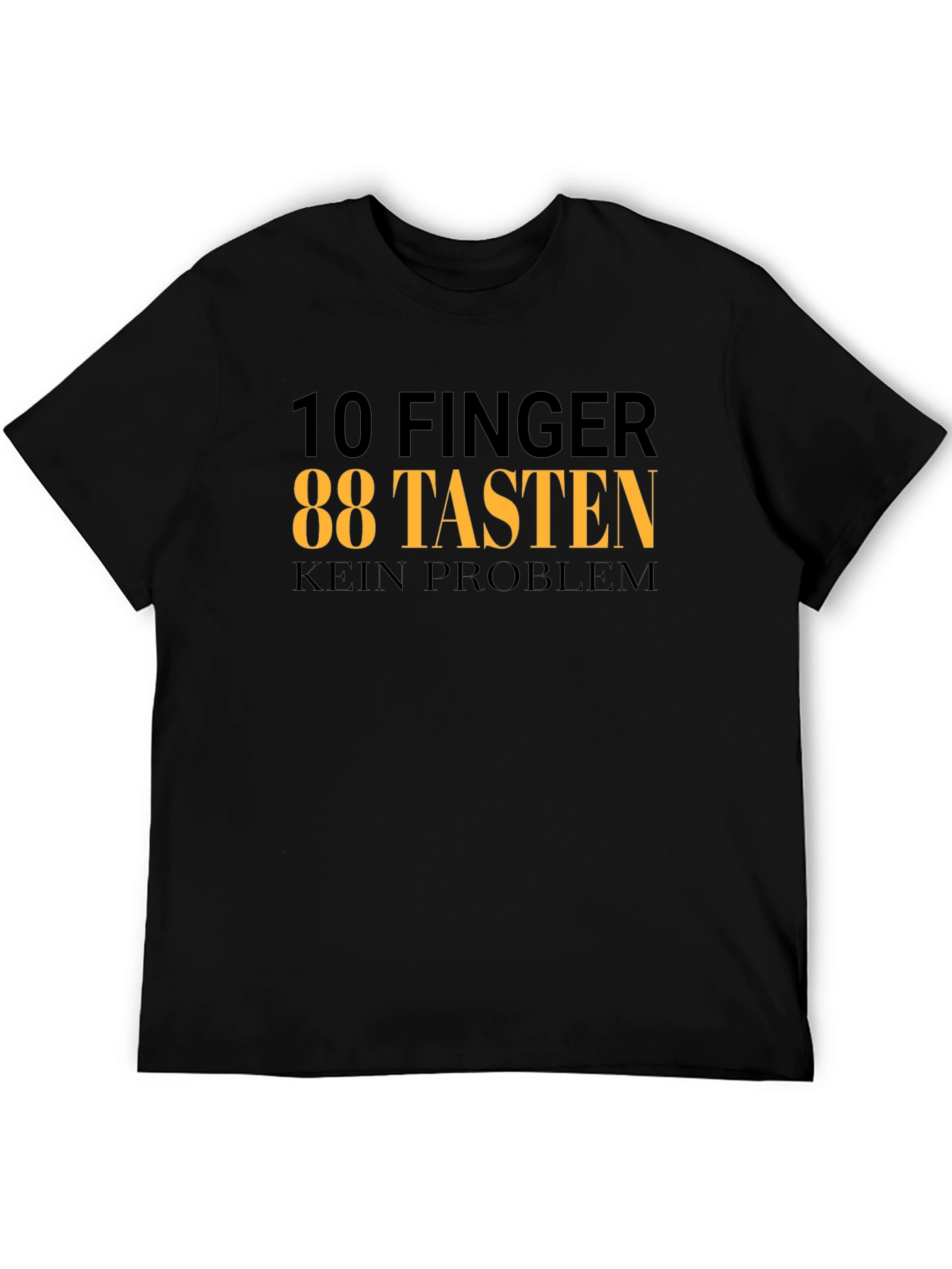 10 Fingers 88 Keys T-Shirt - Black Graphic Tee - 5